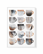 Dreamy Coffee Cups by Elisabeth Fredriksson | Framed Canvas Art Print