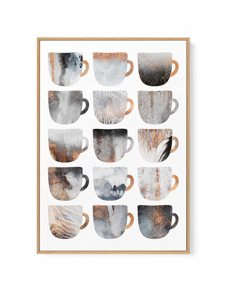 Dreamy Coffee Cups by Elisabeth Fredriksson | Framed Canvas Art Print