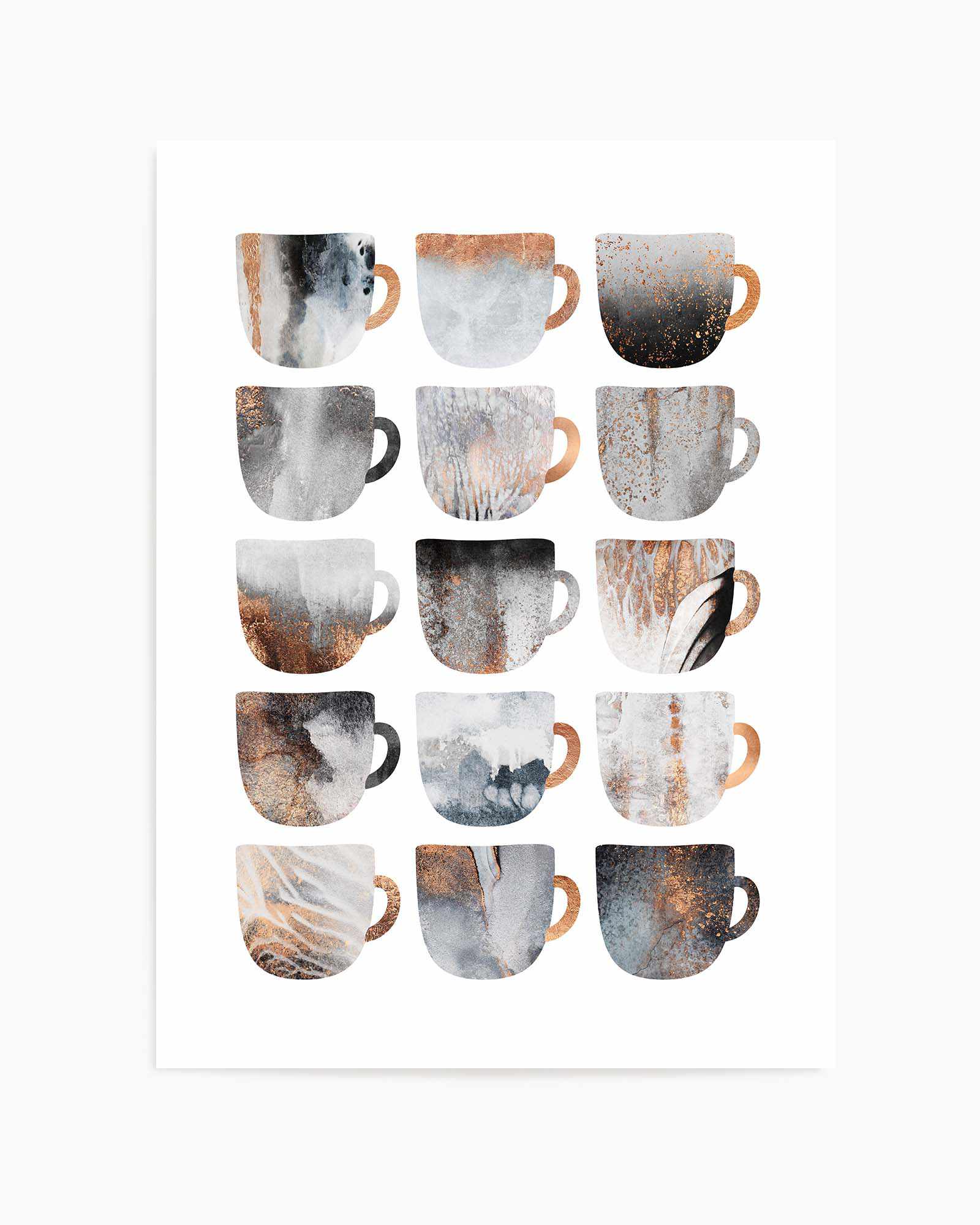 Dreamy Coffee Cups by Elisabeth Fredriksson | Art Print