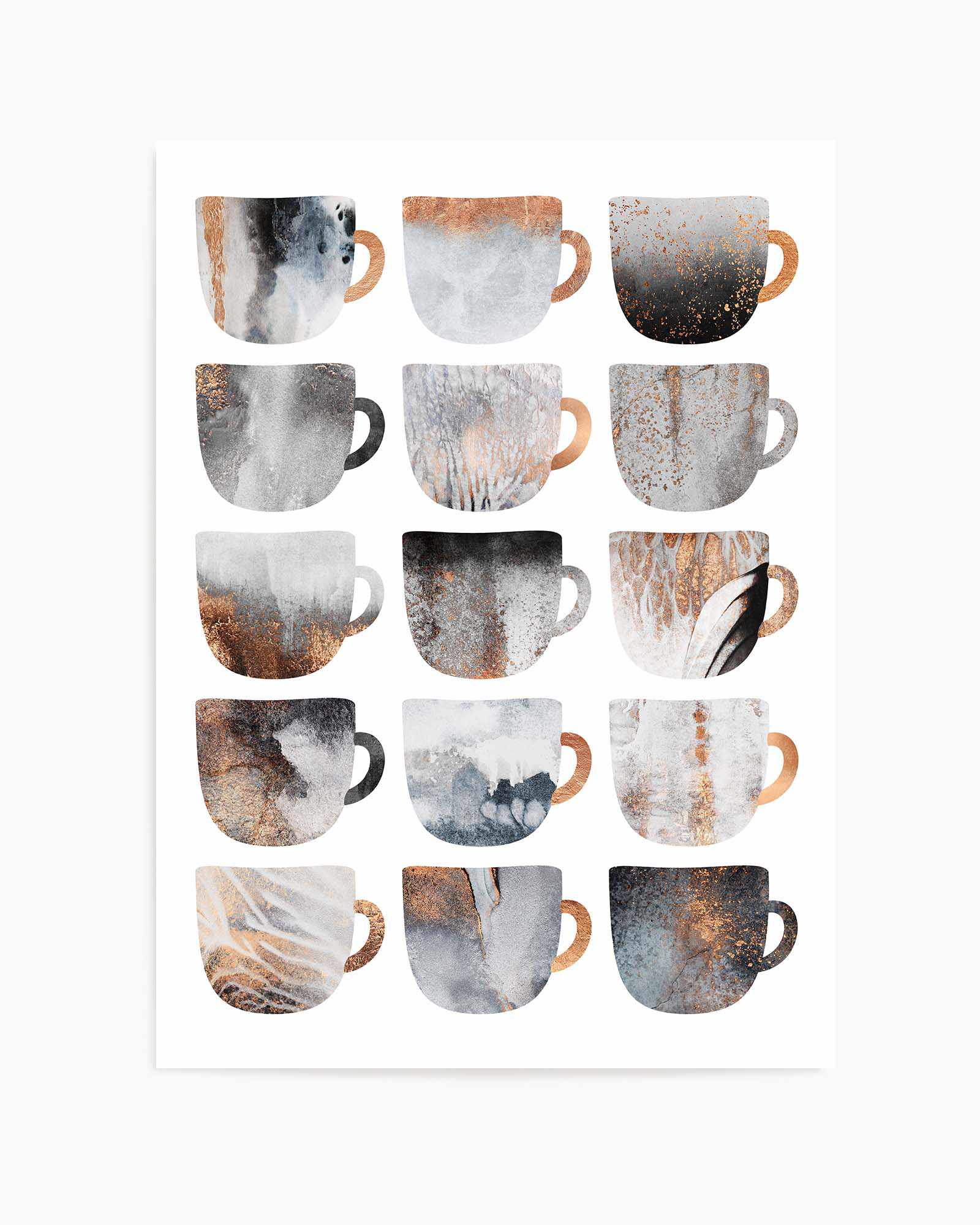 Dreamy Coffee Cups by Elisabeth Fredriksson | Art Print