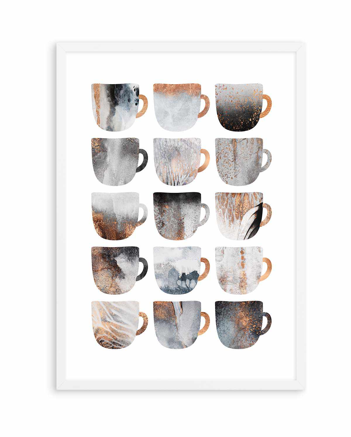 Dreamy Coffee Cups by Elisabeth Fredriksson | Art Print