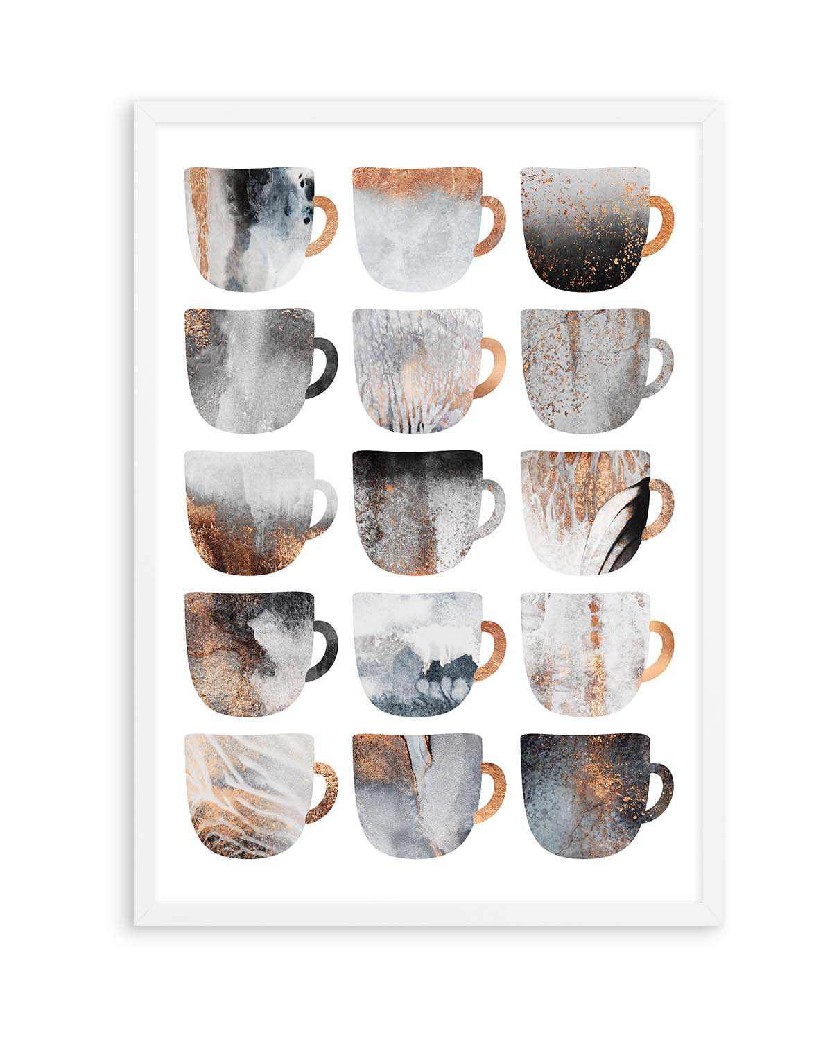 Dreamy Coffee Cups by Elisabeth Fredriksson | Art Print