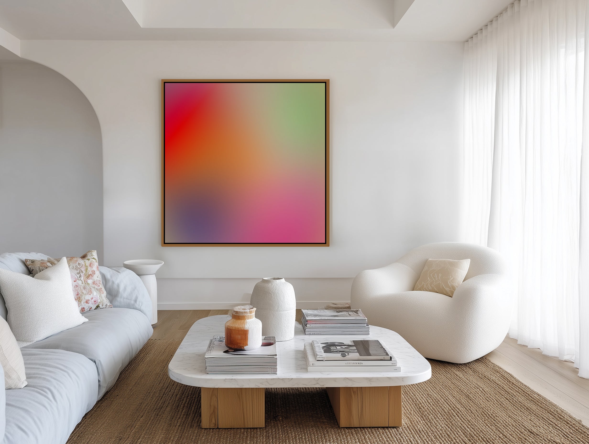 Dreamy Color Blend by Bilge Pakosylu | Framed Canvas Art Print