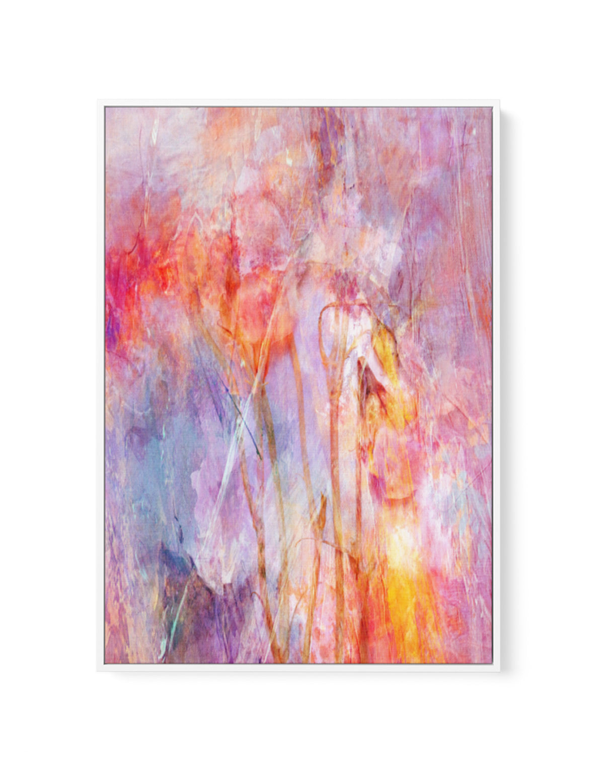 Dreamy Floral Abstract by Delphine Devos | Framed Canvas Art Print