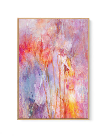 Dreamy Floral Abstract by Delphine Devos | Framed Canvas Wall Art