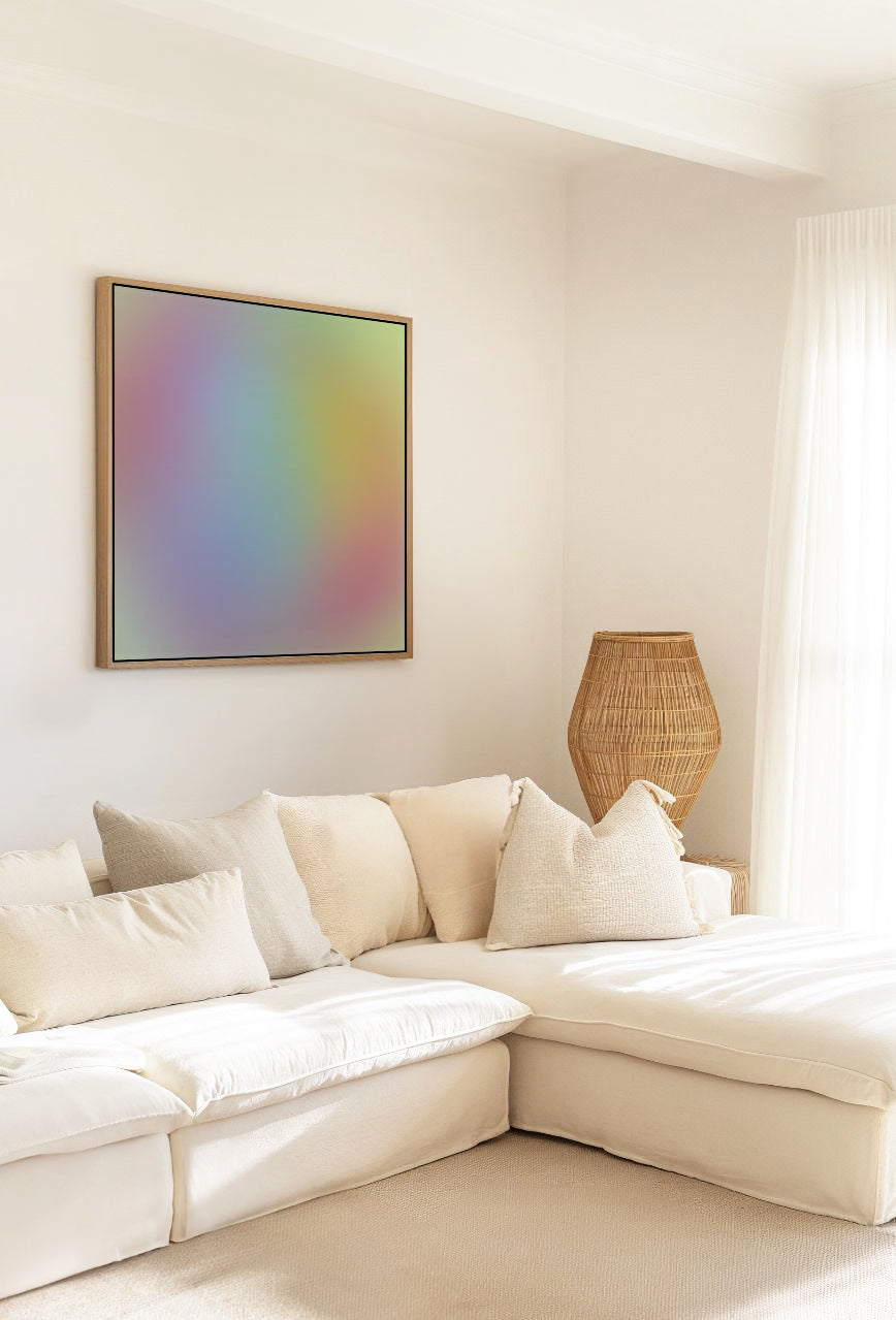 Dreamy Pastel Hues by Bilge Pakosylu | Framed Canvas Art Print