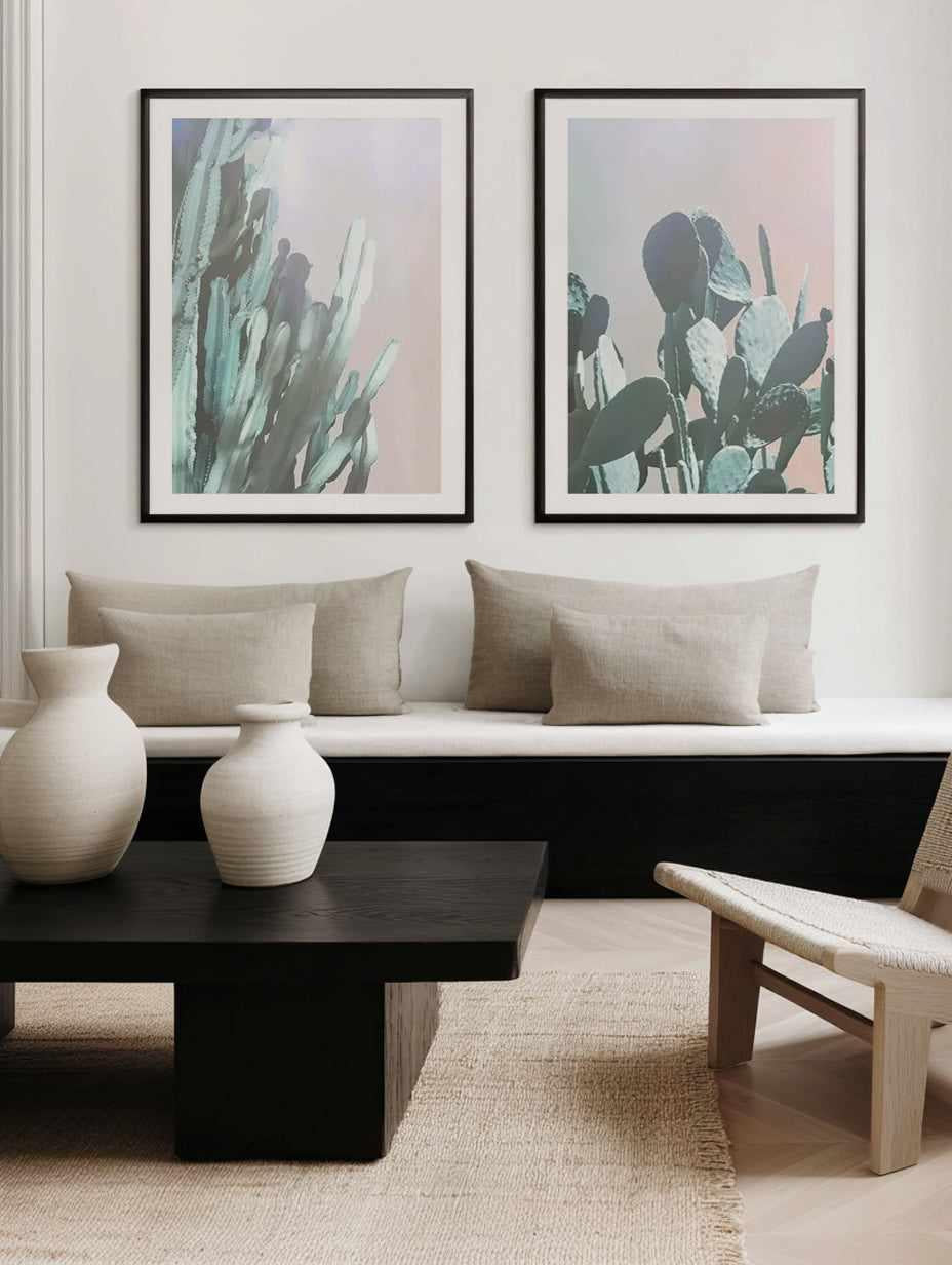 Dreamy Cactus I & II Art Print Set of 2 | Matching Wall Art from Olive et Oriel where you can shop wallpaper and artworks online