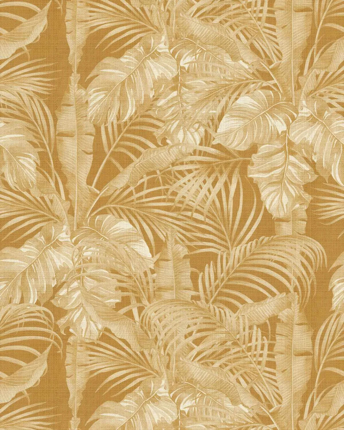 Dubai Palm In Mustard Wallpaper from Olive et Oriel where you can shop wallpaper and artworks online