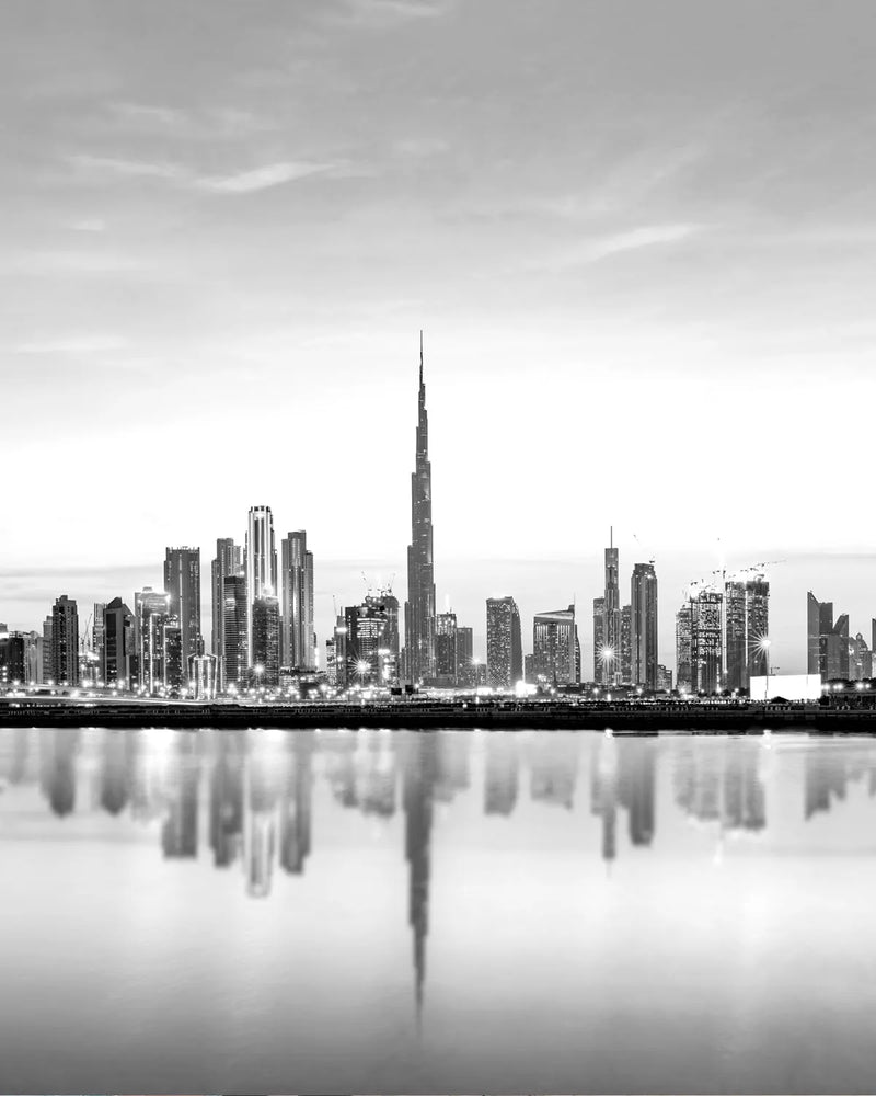 Dubai City Silhouette Photo Mural Wallpaper from Olive et Oriel where you can shop wallpaper and artworks online