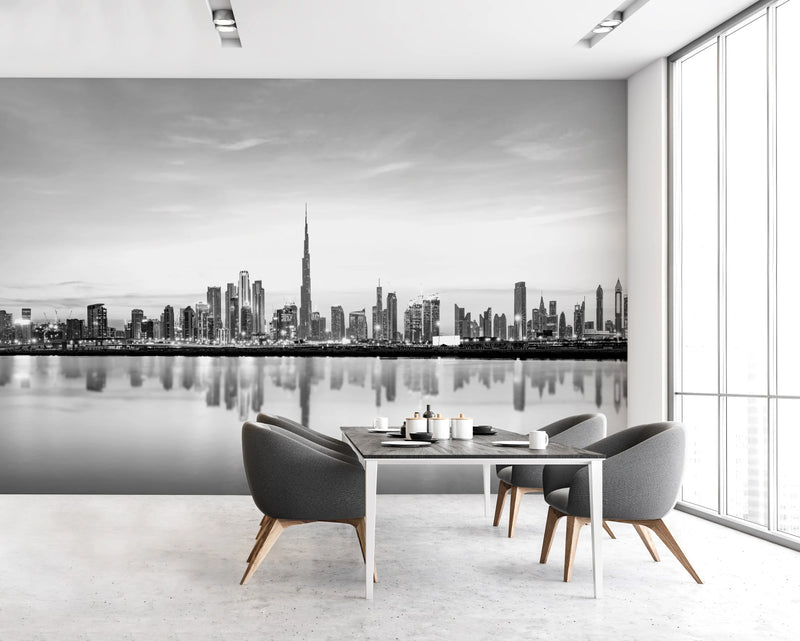 SALE Dubai City Silhouette Photo Mural Wallpaper