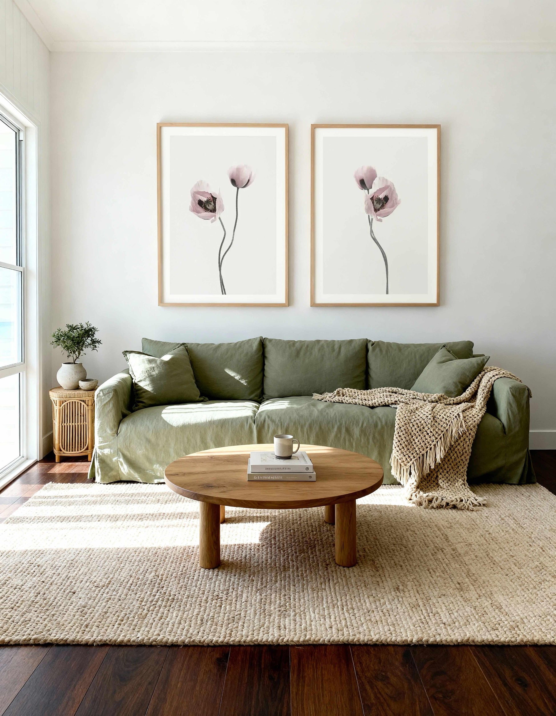 Duex Poppy I & II Art Print Set of 2 | Matching Wall Art from Olive et Oriel where you can shop wallpaper and artworks online