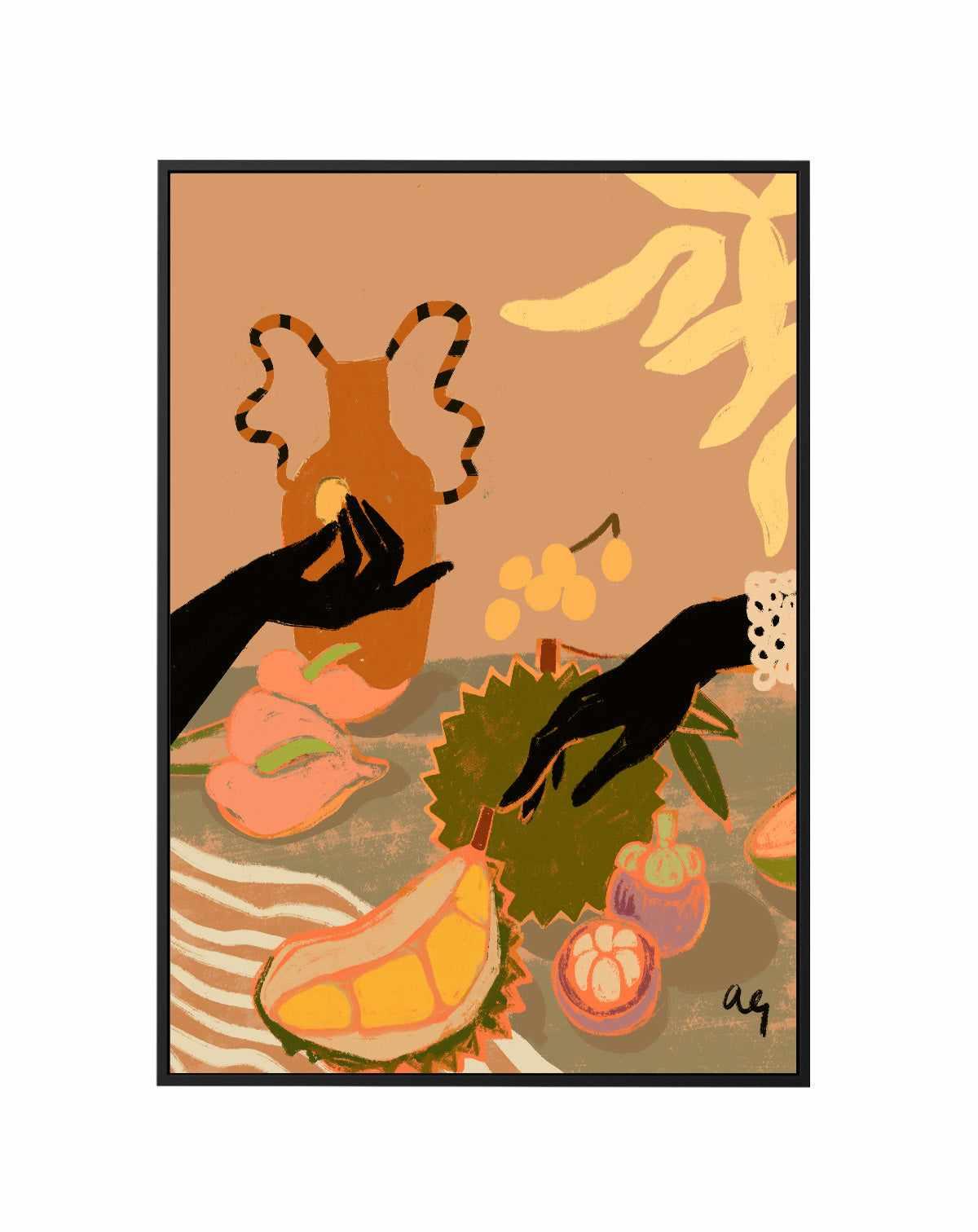 Durian Please by Arty Guava | Framed Canvas Art Print from Olive et Oriel where you can shop wallpaper and artworks online