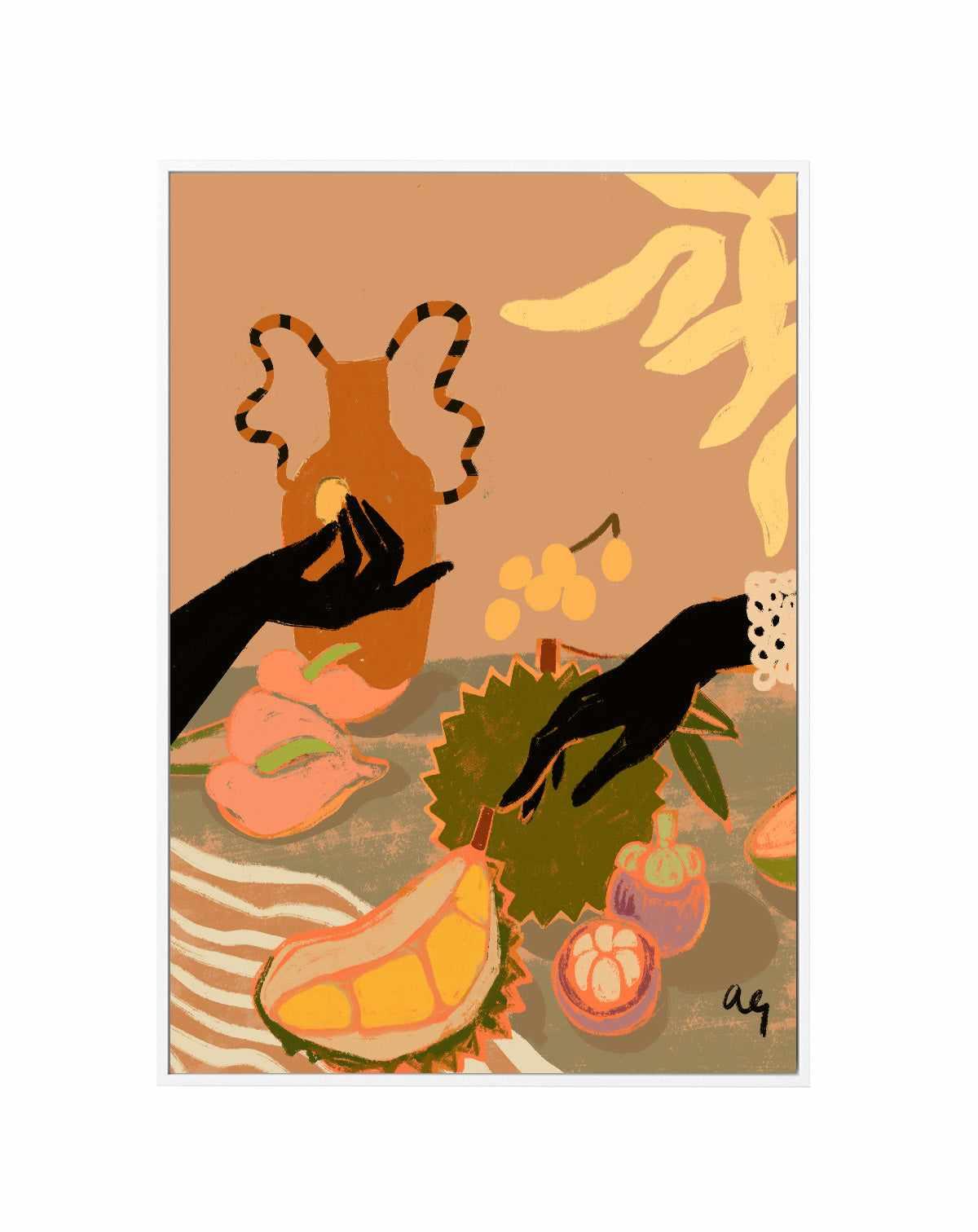 Durian Please by Arty Guava | Framed Canvas Art Print from Olive et Oriel where you can shop wallpaper and artworks online