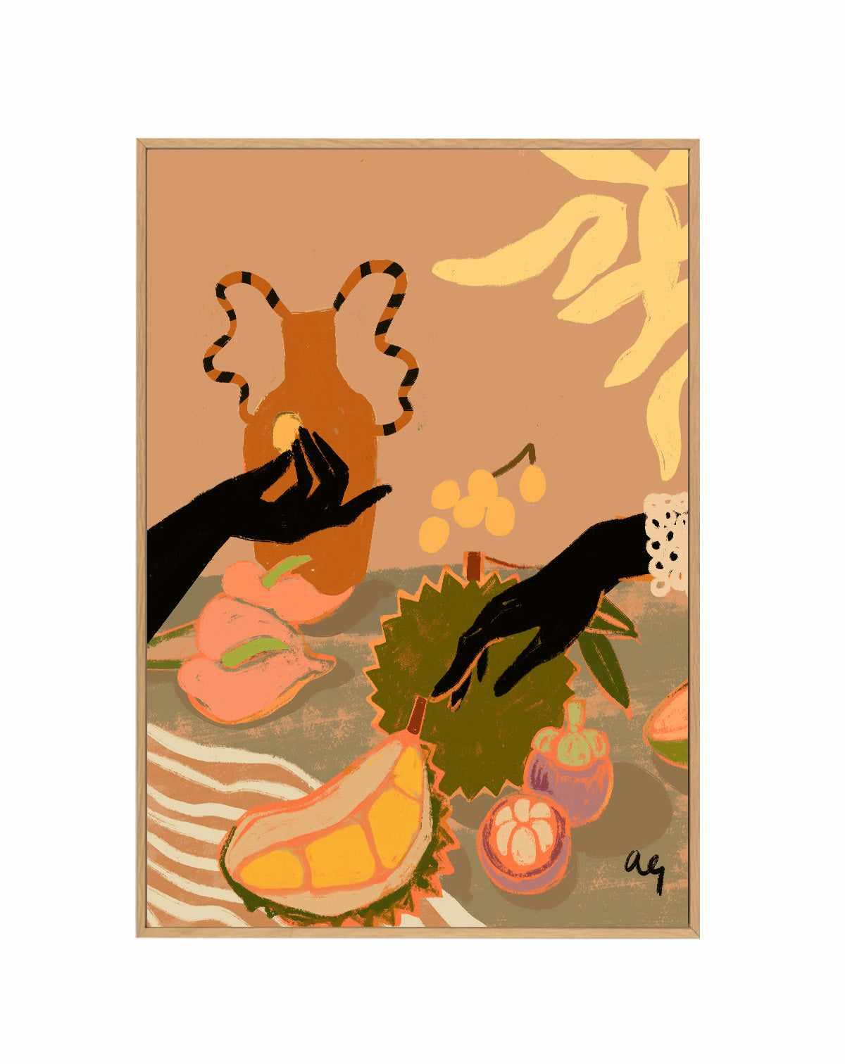 Durian Please by Arty Guava | Framed Canvas Art Print from Olive et Oriel where you can shop wallpaper and artworks online