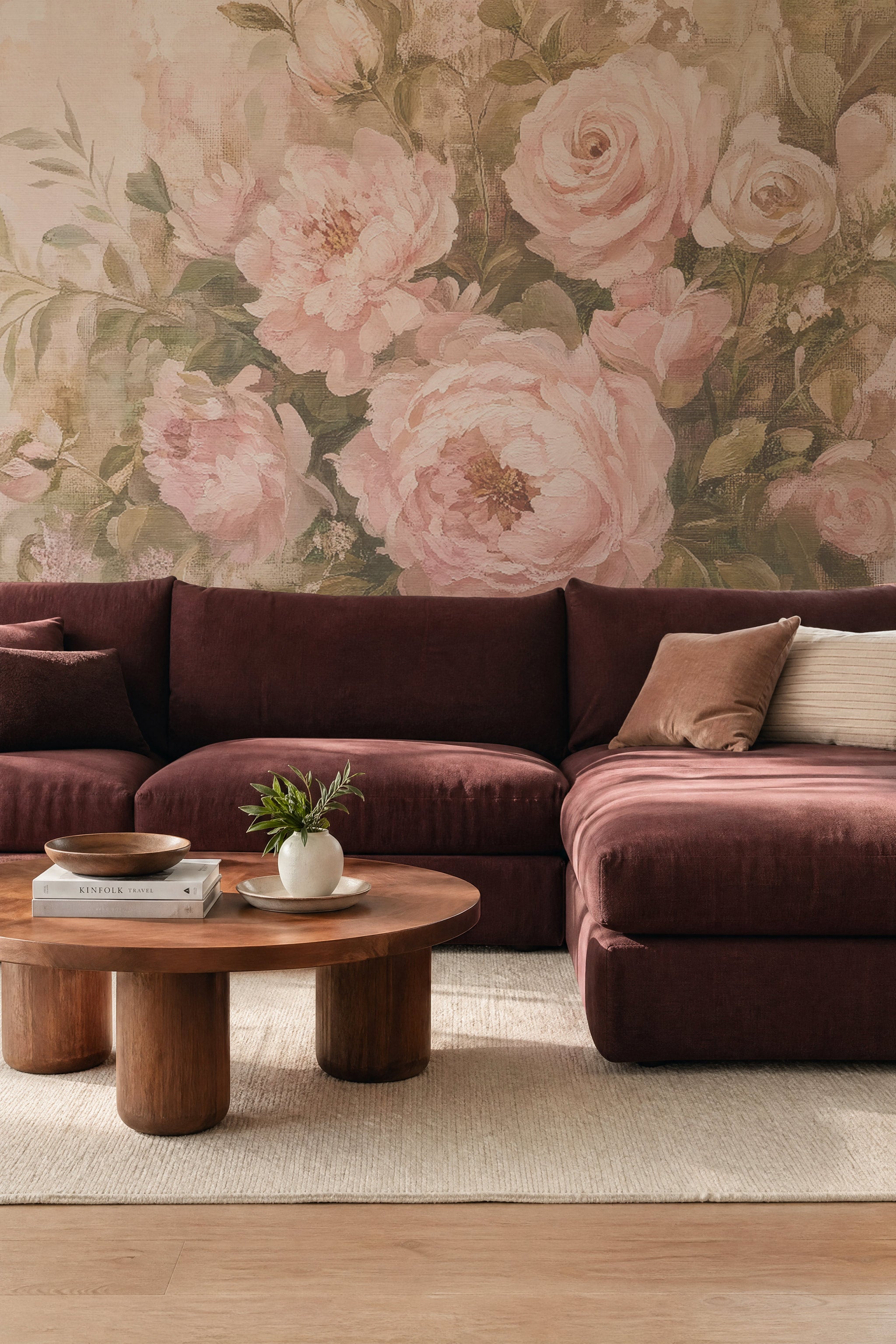Dusty Rose Garden Mural Wallpaper