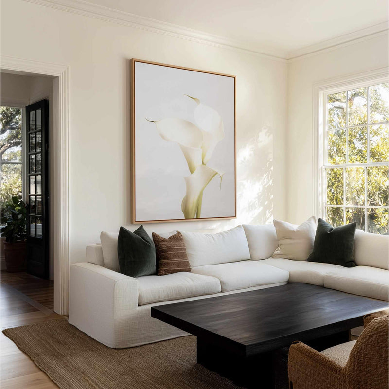 Elegant Calla Lilies | Framed Canvas Art Print