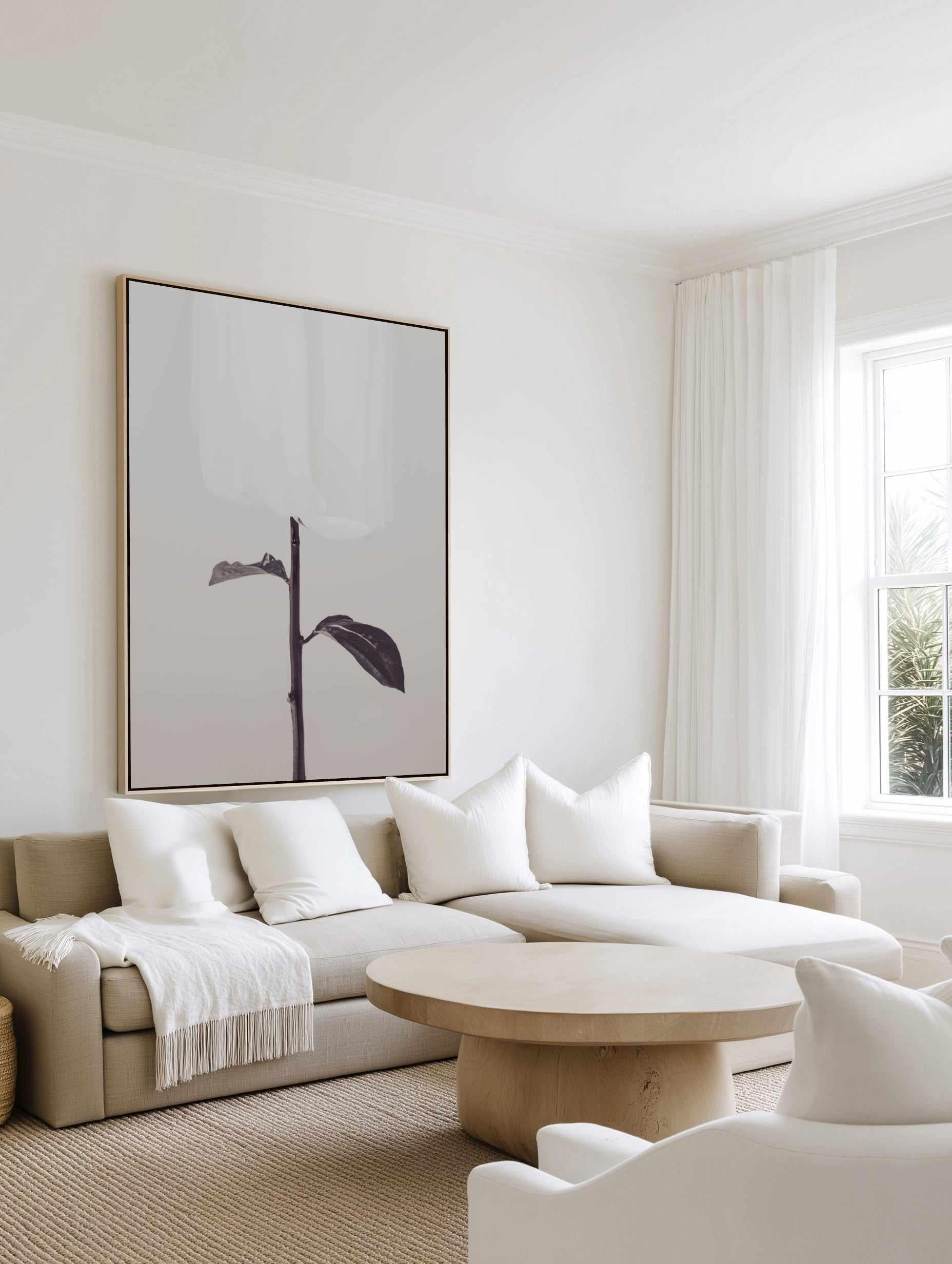 Ethereal Fabric Flower | Framed Canvas Art Print