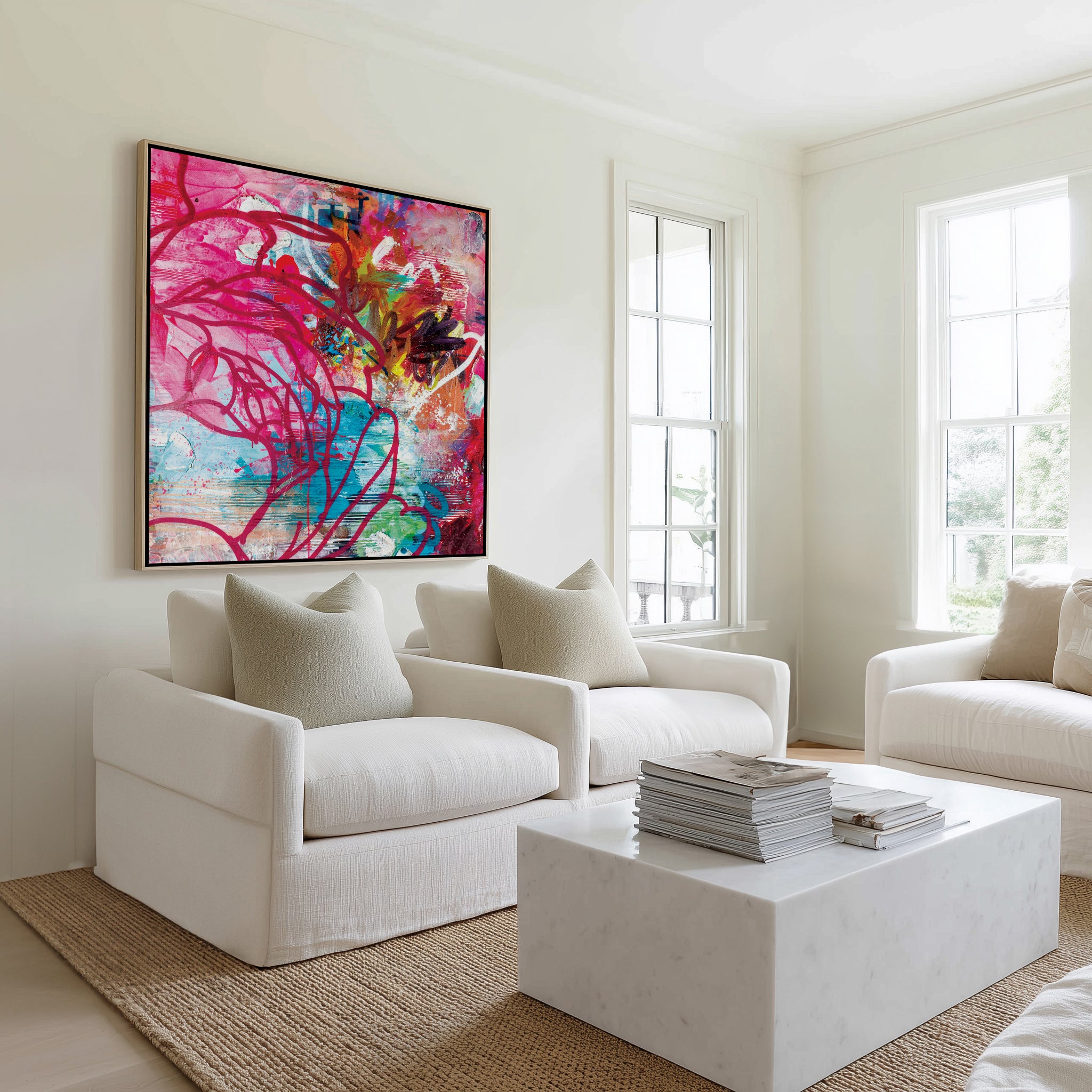 Expressive Colorful Painting by Kent Youngstrom | Framed Canvas Art Print