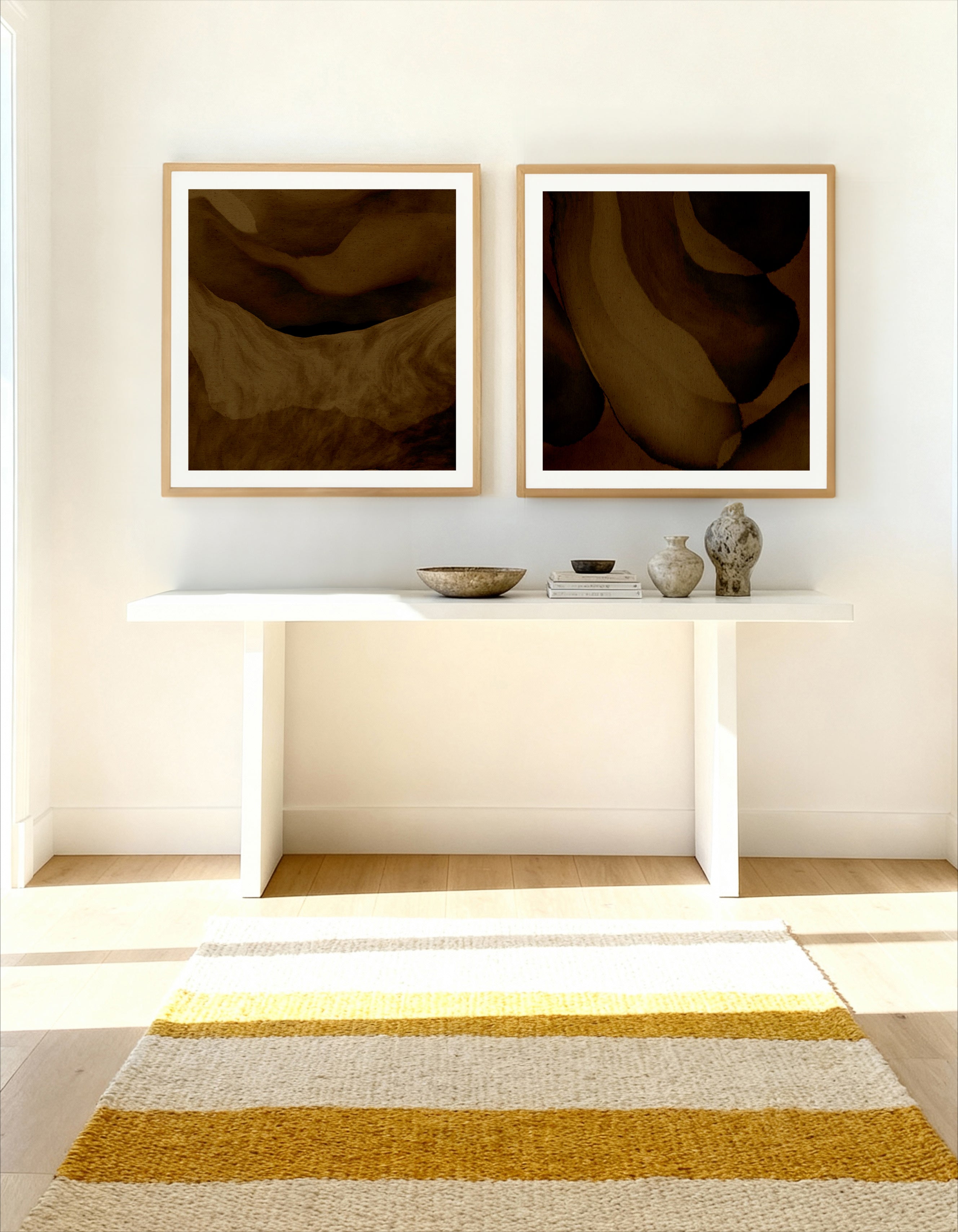 Earthbound 1 & 2 by Shatha Al Dafai Art Print Set of 2 | Matching Wall Art