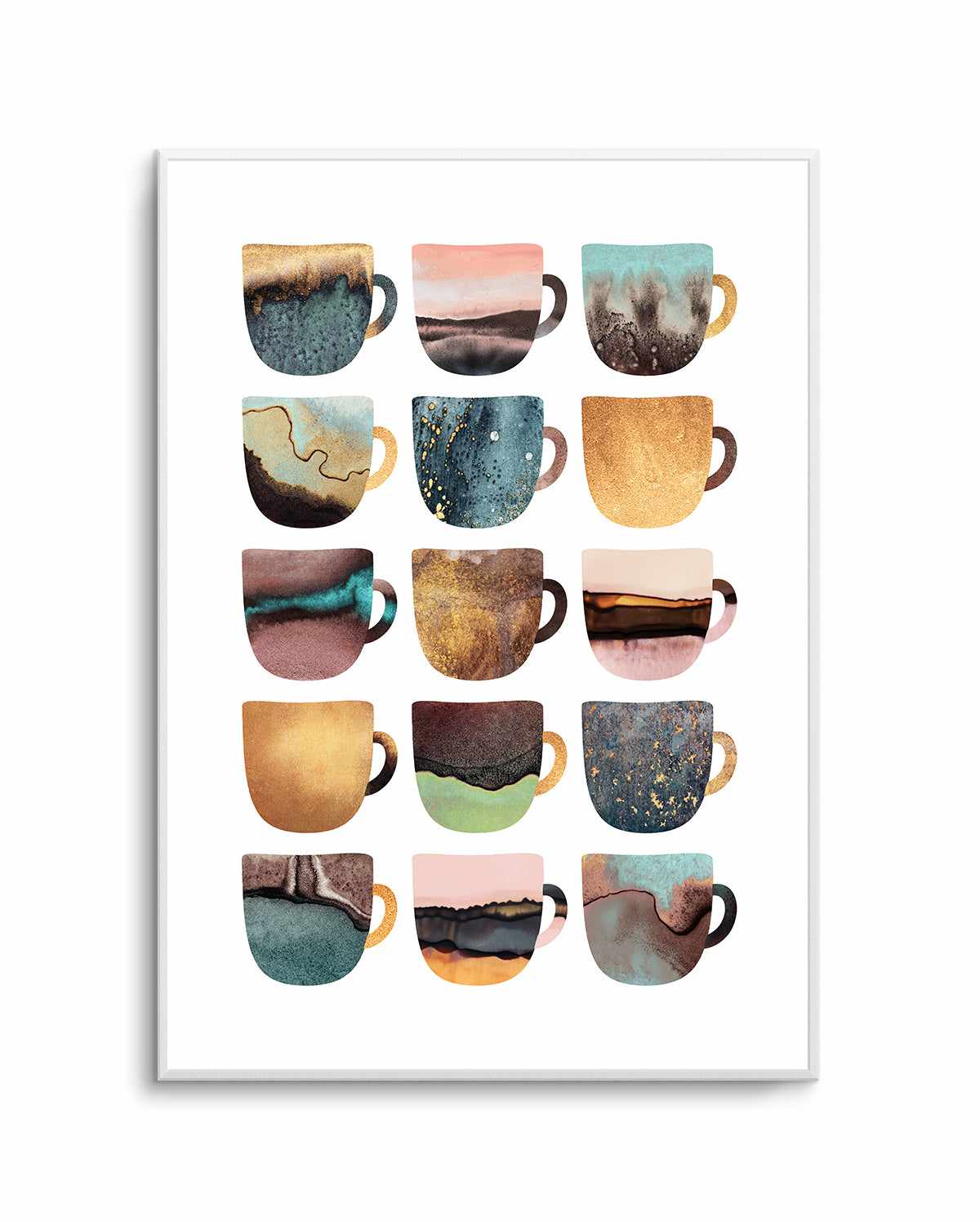 Earthy Coffee Cups By Elisabeth Fredriksson | Art Print