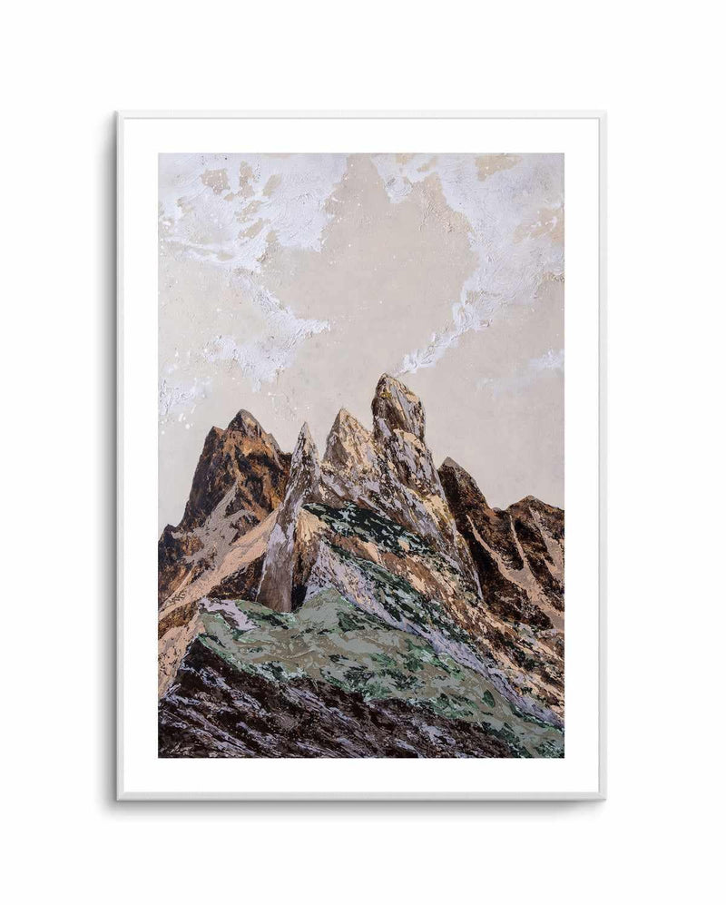 Earthy Textured Mountains by Denise Quah | Art Print