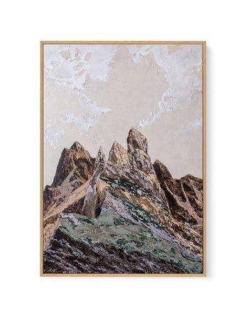 Earthy Textured Mountains by Denise Quah | Framed Canvas Wall Art