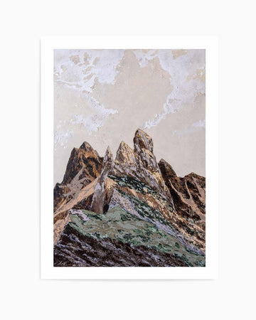 Earthy Textured Mountains by Denise Quah | Art Print