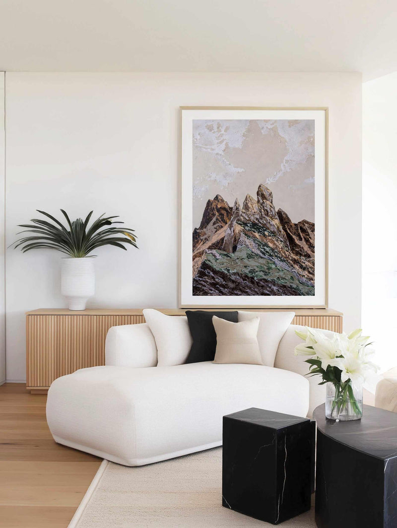 Earthy Textured Mountains by Denise Quah | Art Print