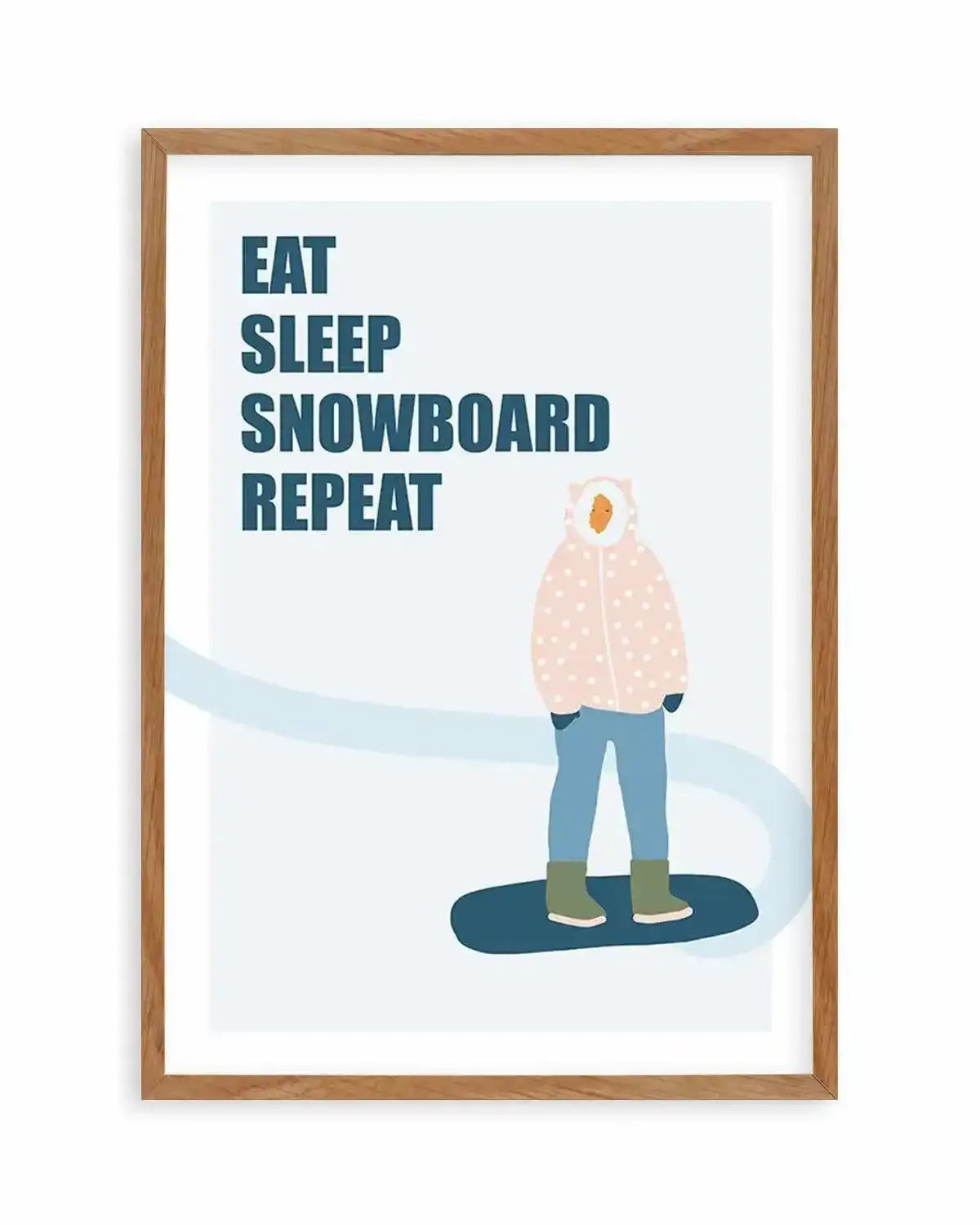 Eat Sleep Snowboard Repeat Art Print from Olive et Oriel where you can shop wallpaper and artworks online