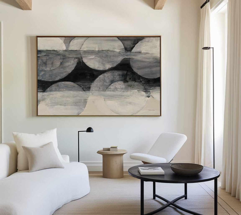 Eclipse Neutral Horizontal Crop | Framed Canvas Art Print from Olive et Oriel where you can shop wallpaper and artworks online
