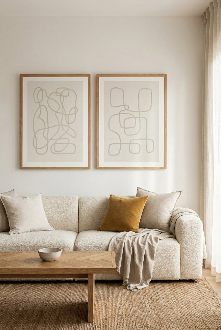 Ecru I & III Art Print Set of 2 | Matching Wall Art