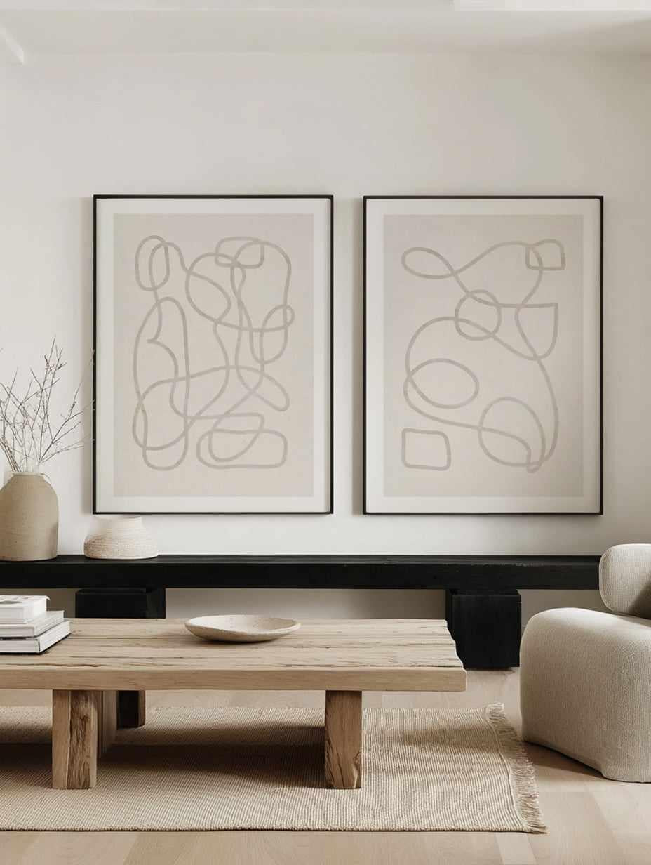 Ecru I & II Art Print Set of 2 | Matching Wall Art from Olive et Oriel where you can shop wallpaper and artworks online