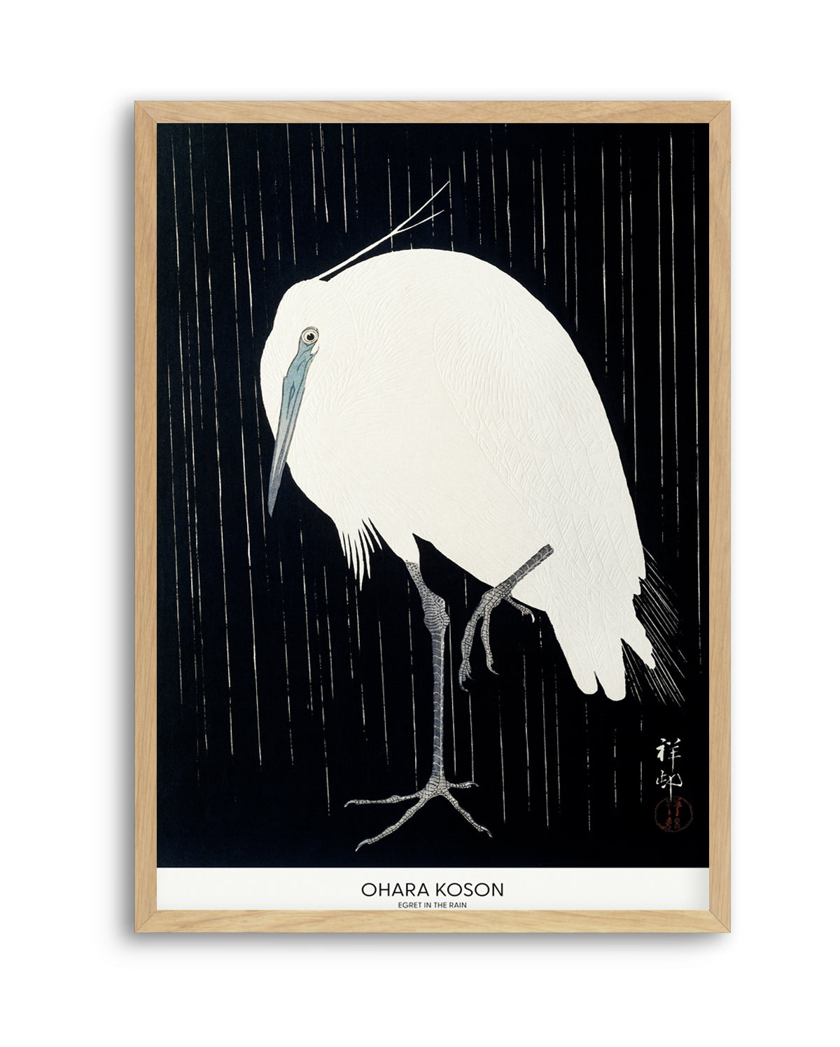Egret In The Rain | Art Print