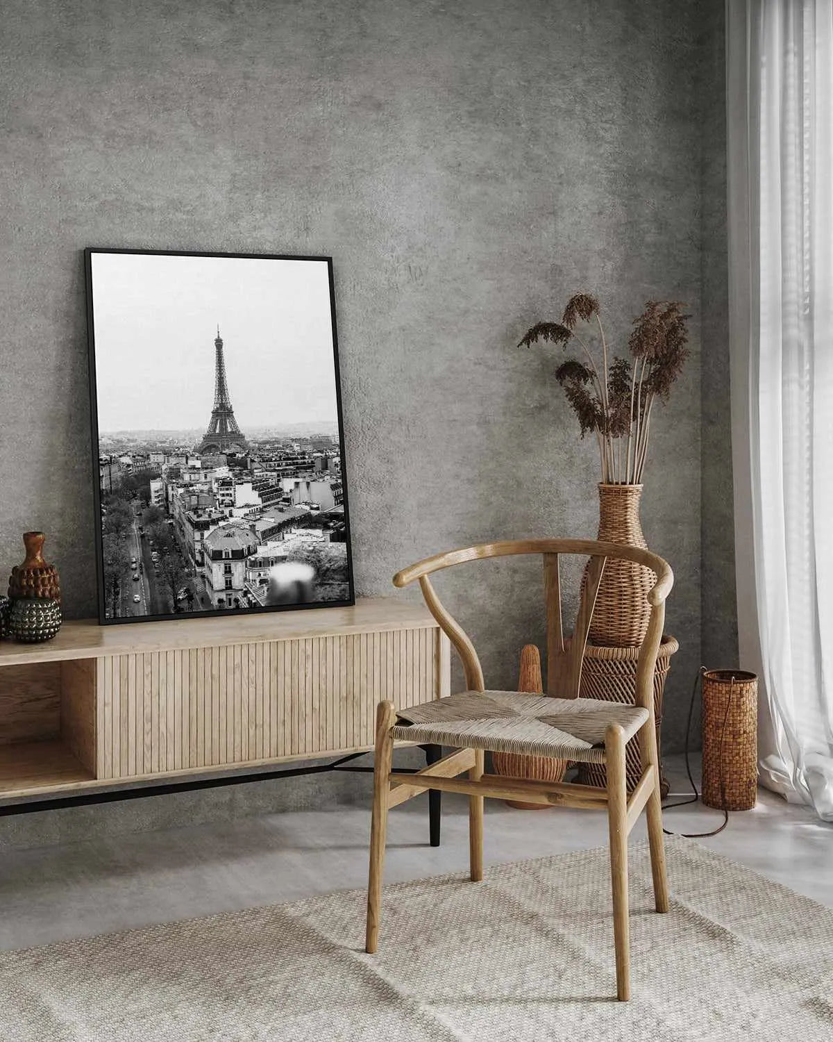 Eiffel Paris Rain by Jovani Demetrie | Framed Canvas Art Print from Olive et Oriel where you can shop wallpaper and artworks online