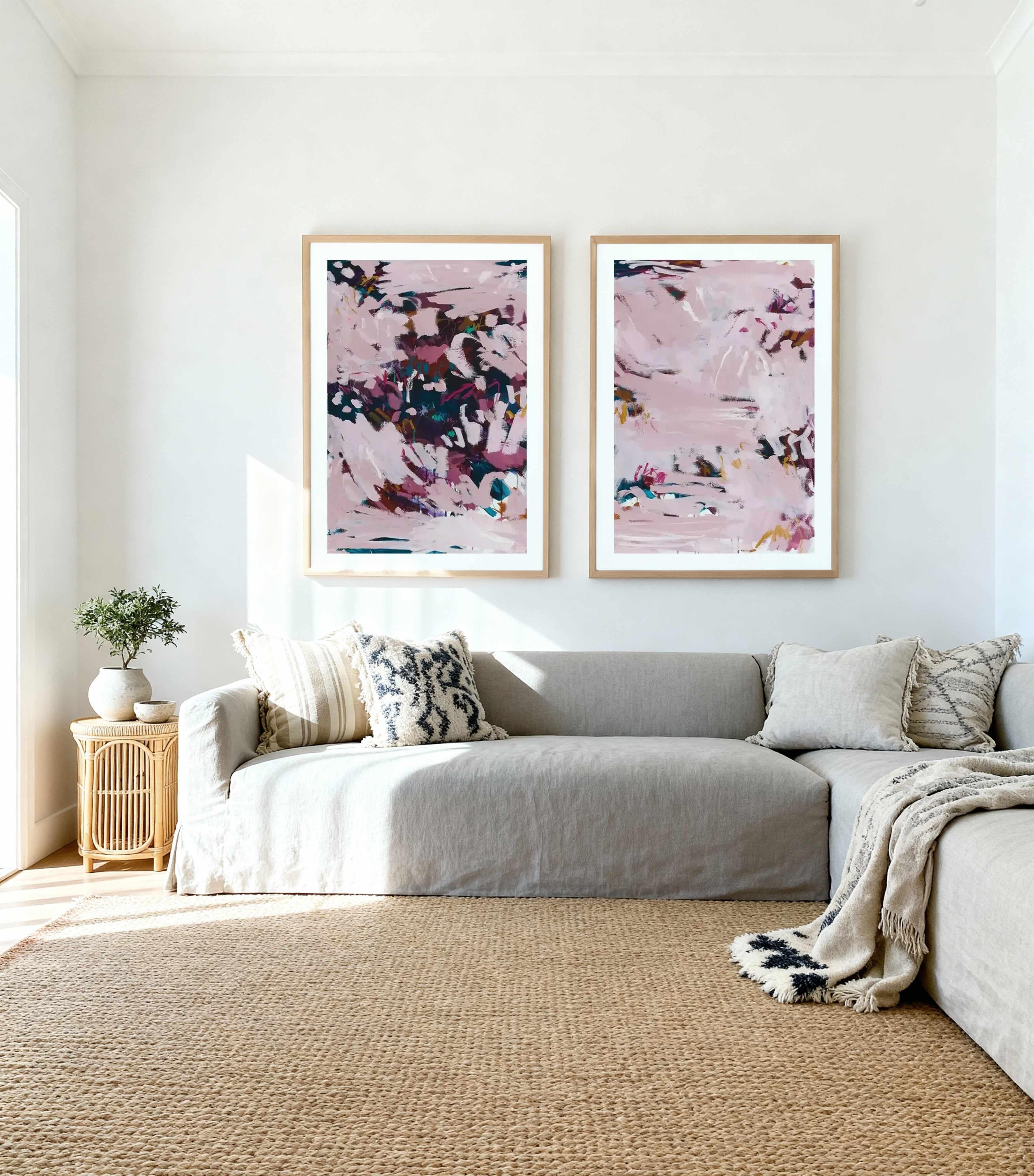 Electric Nights PT I & II by Alicia Benetatos Art Print Set of 2 | Matching Wall Art