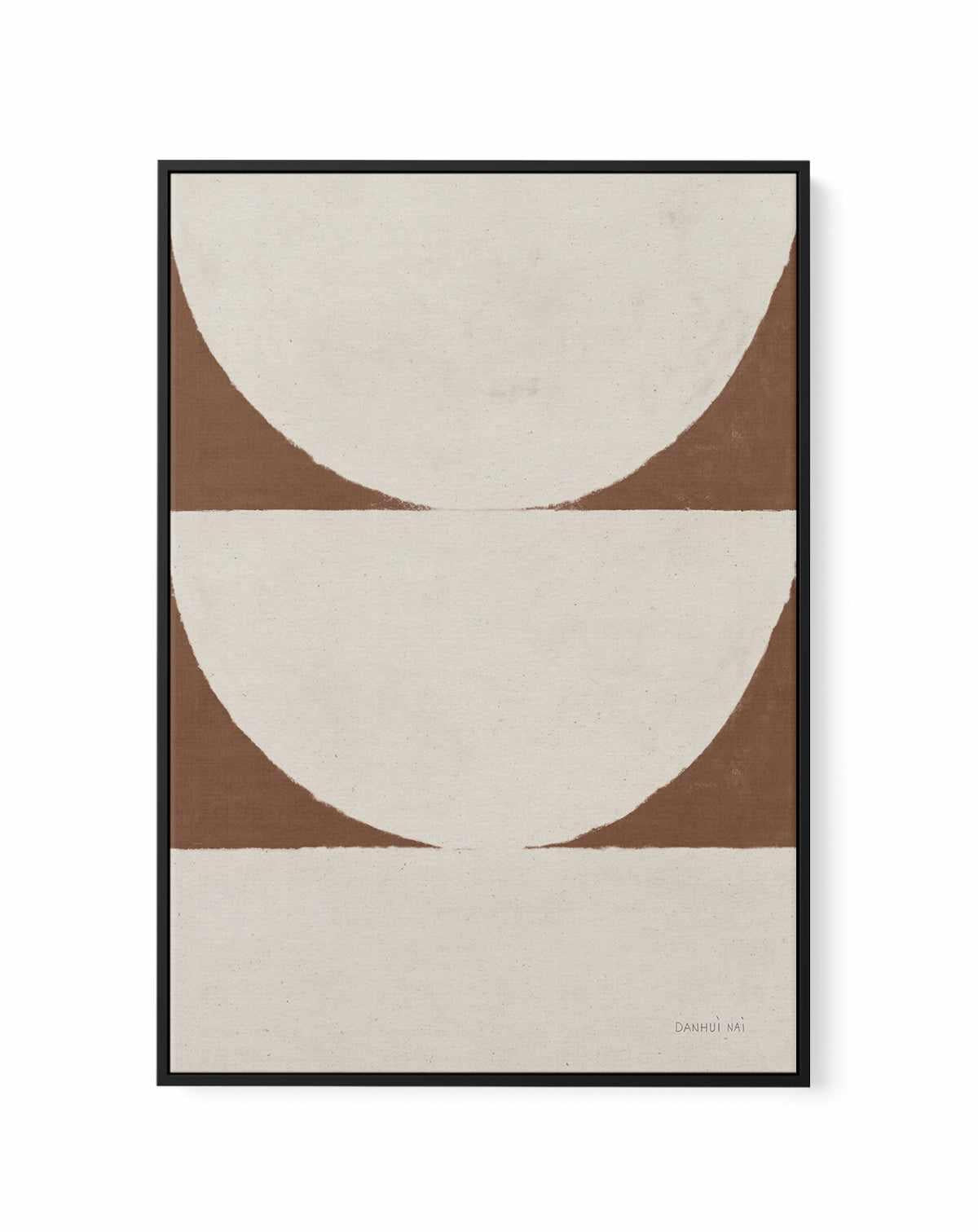 Elegant Balance I Walnut Brown | Framed Canvas Art Print from Olive et Oriel where you can shop wallpaper and artworks online