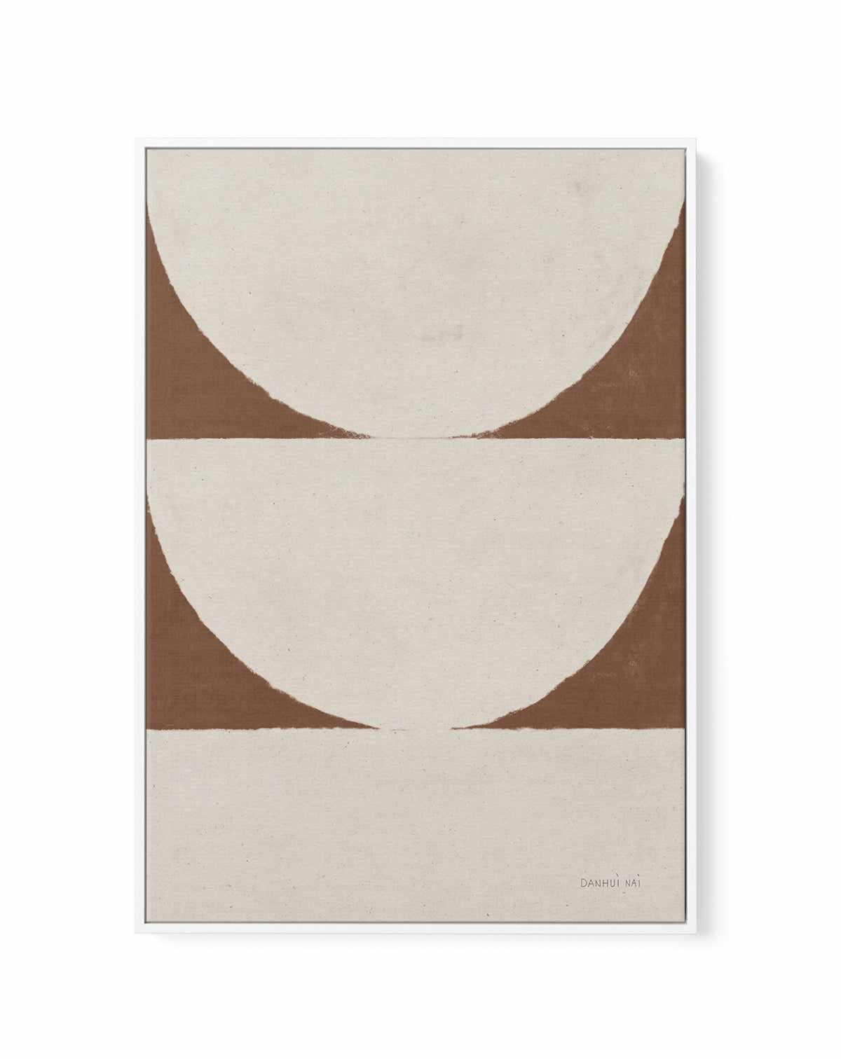Elegant Balance I Walnut Brown | Framed Canvas Art Print from Olive et Oriel where you can shop wallpaper and artworks online