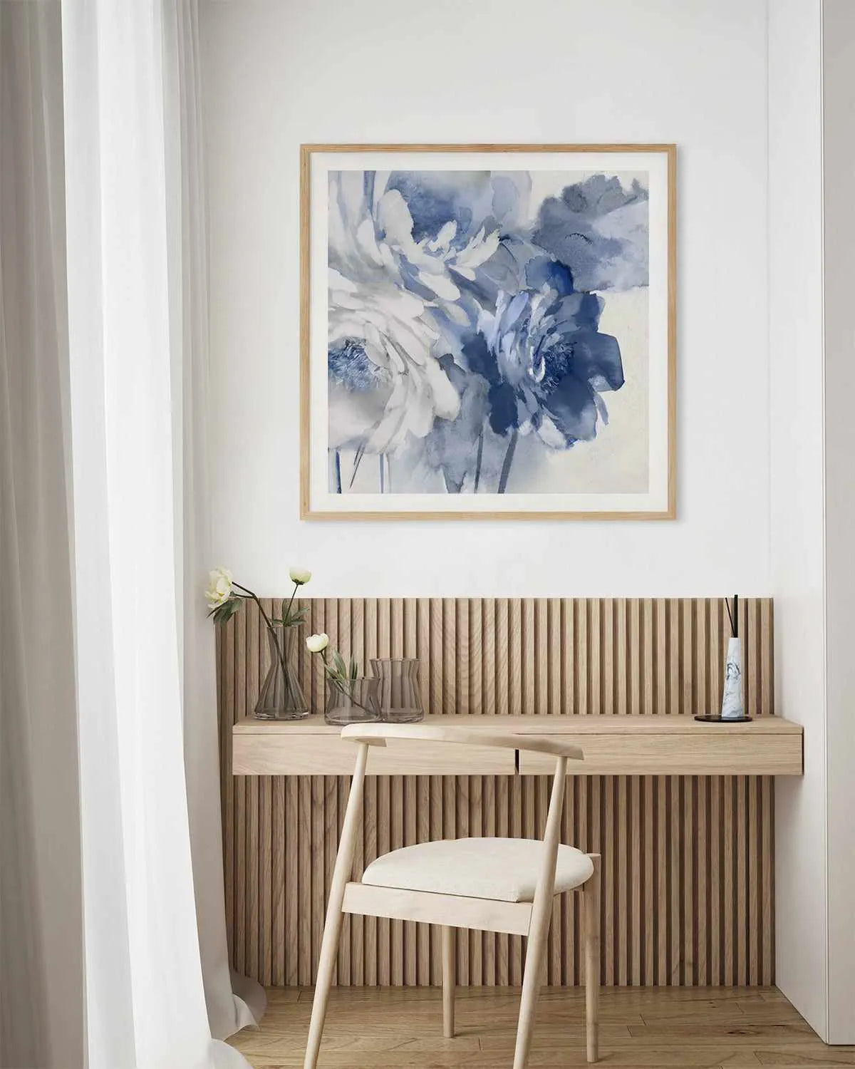 Elegant Blue I Art Print from Olive et Oriel where you can shop wallpaper and artworks online
