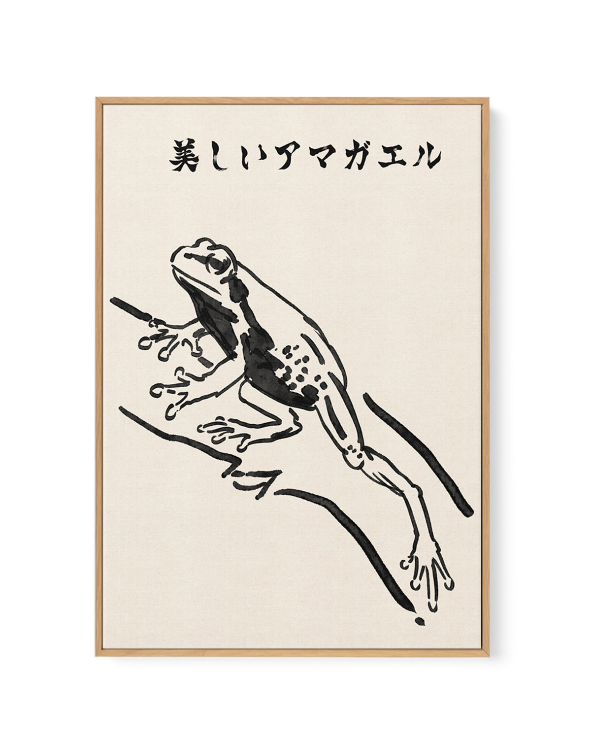 Elegant Japanese Tree Frog by Nicholas | Framed Canvas Art Print