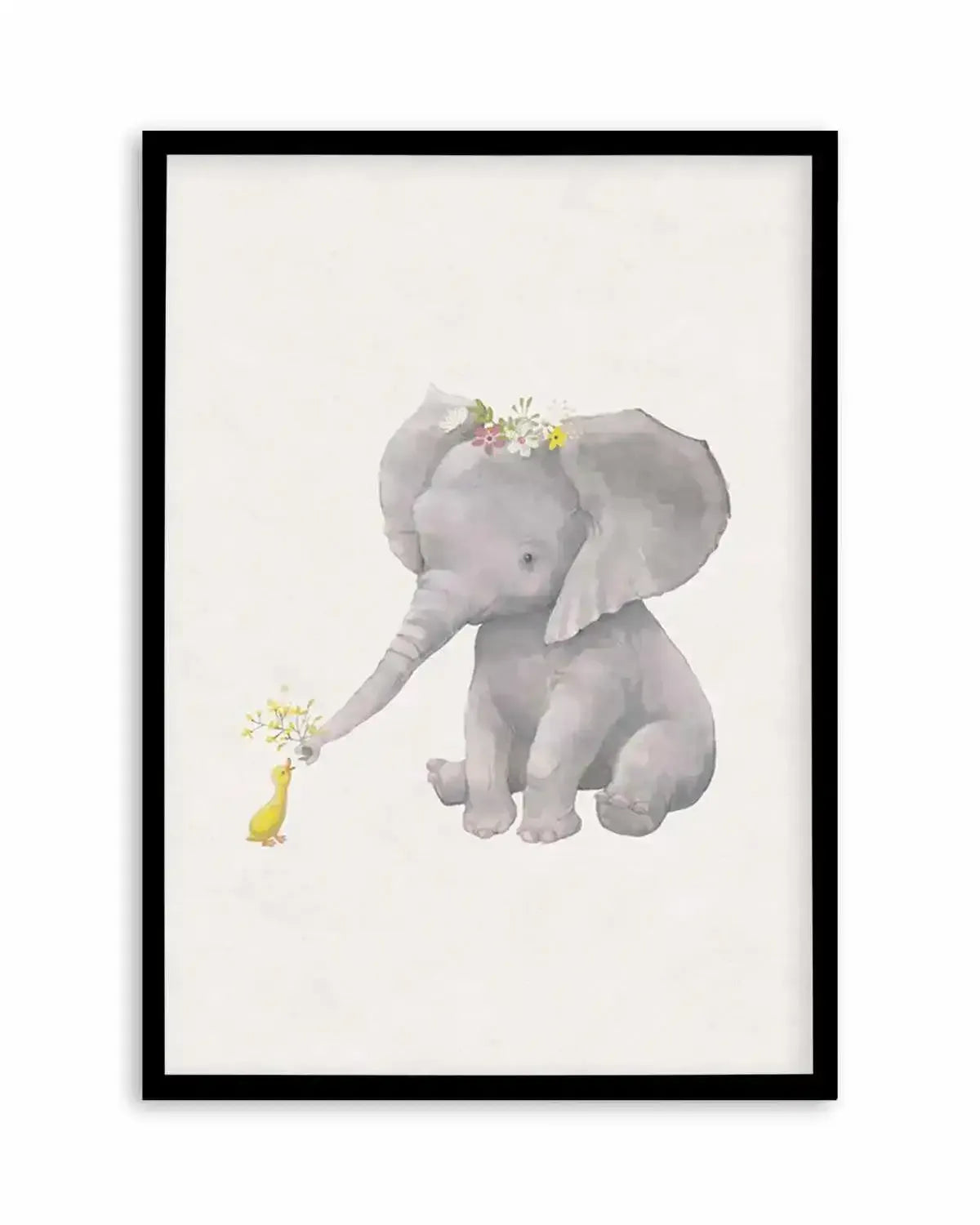 Elephant & Duck Art Print from Olive et Oriel where you can shop wallpaper and artworks online