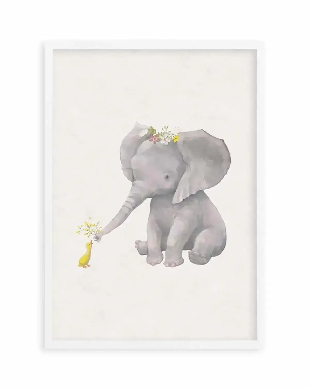 Elephant & Duck Art Print from Olive et Oriel where you can shop wallpaper and artworks online