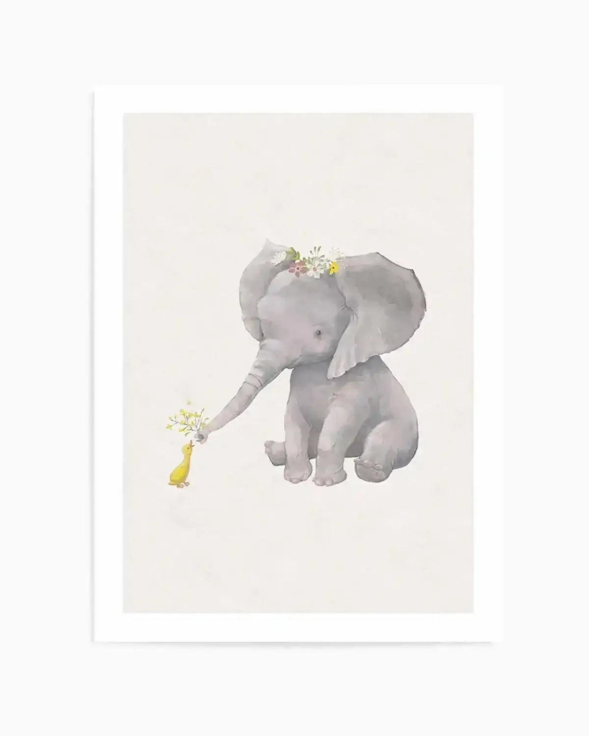 Elephant & Duck Art Print from Olive et Oriel where you can shop wallpaper and artworks online
