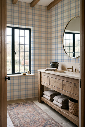 Ellsworth Tartan in Blue Wallpaper