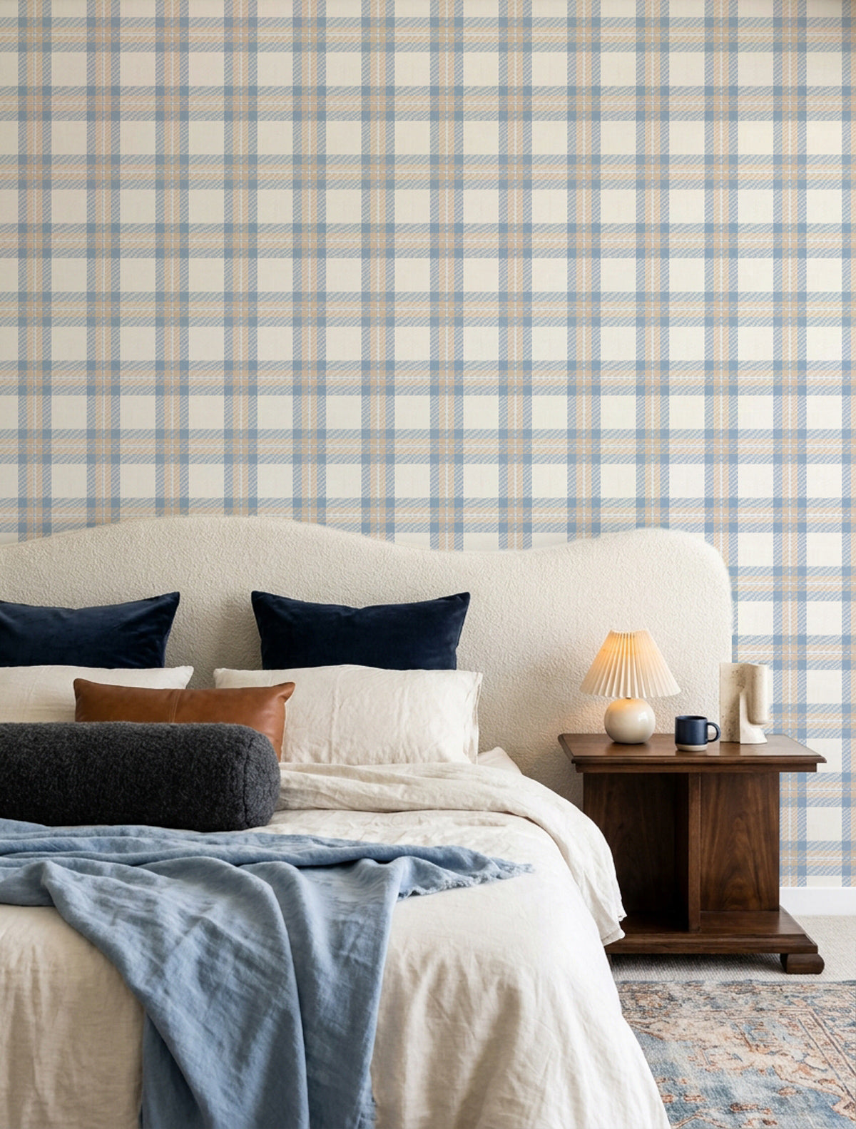 Ellsworth Tartan in Blue Wallpaper