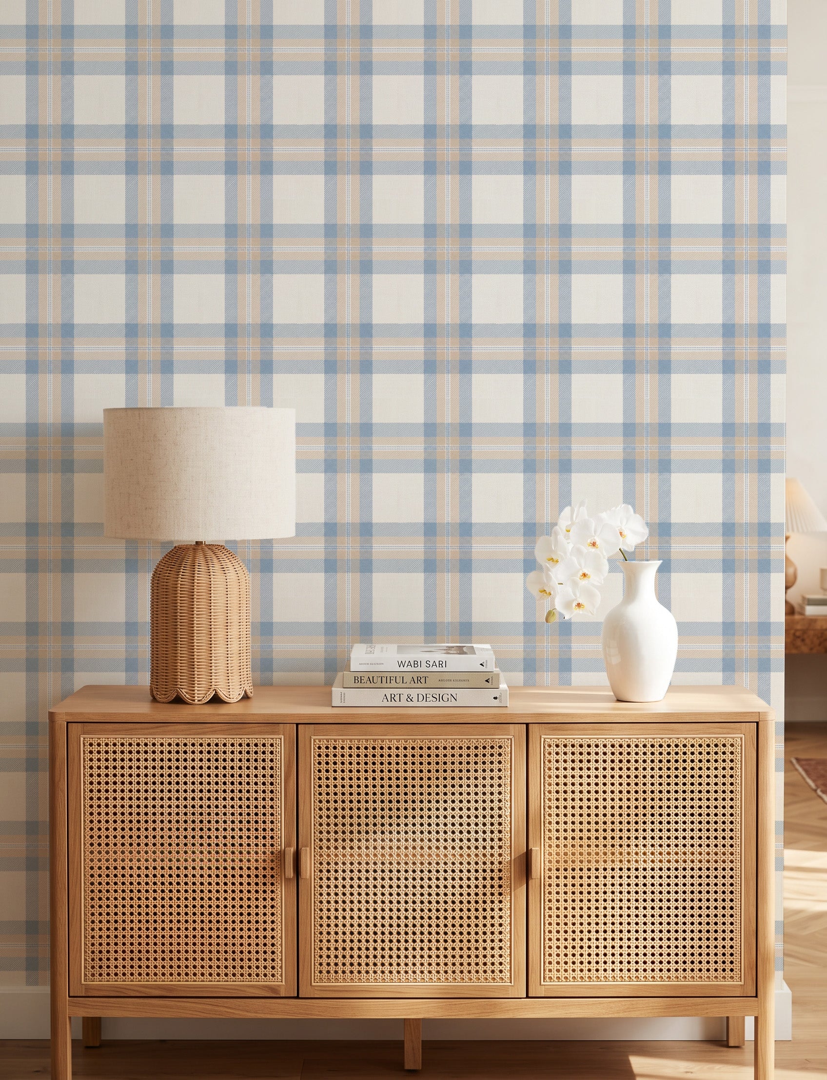 Ellsworth Tartan in Blue Wallpaper