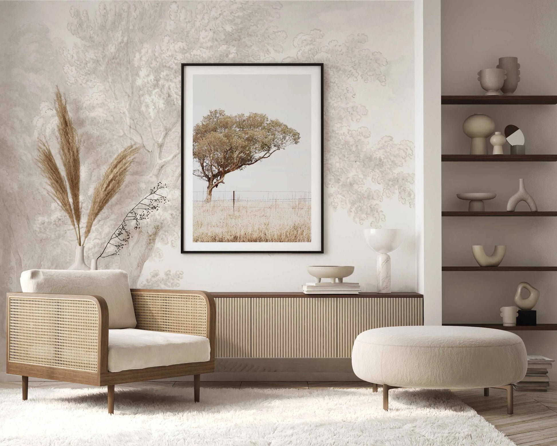 Elm Tree Wallpaper Mural from Olive et Oriel where you can shop wallpaper and artworks online