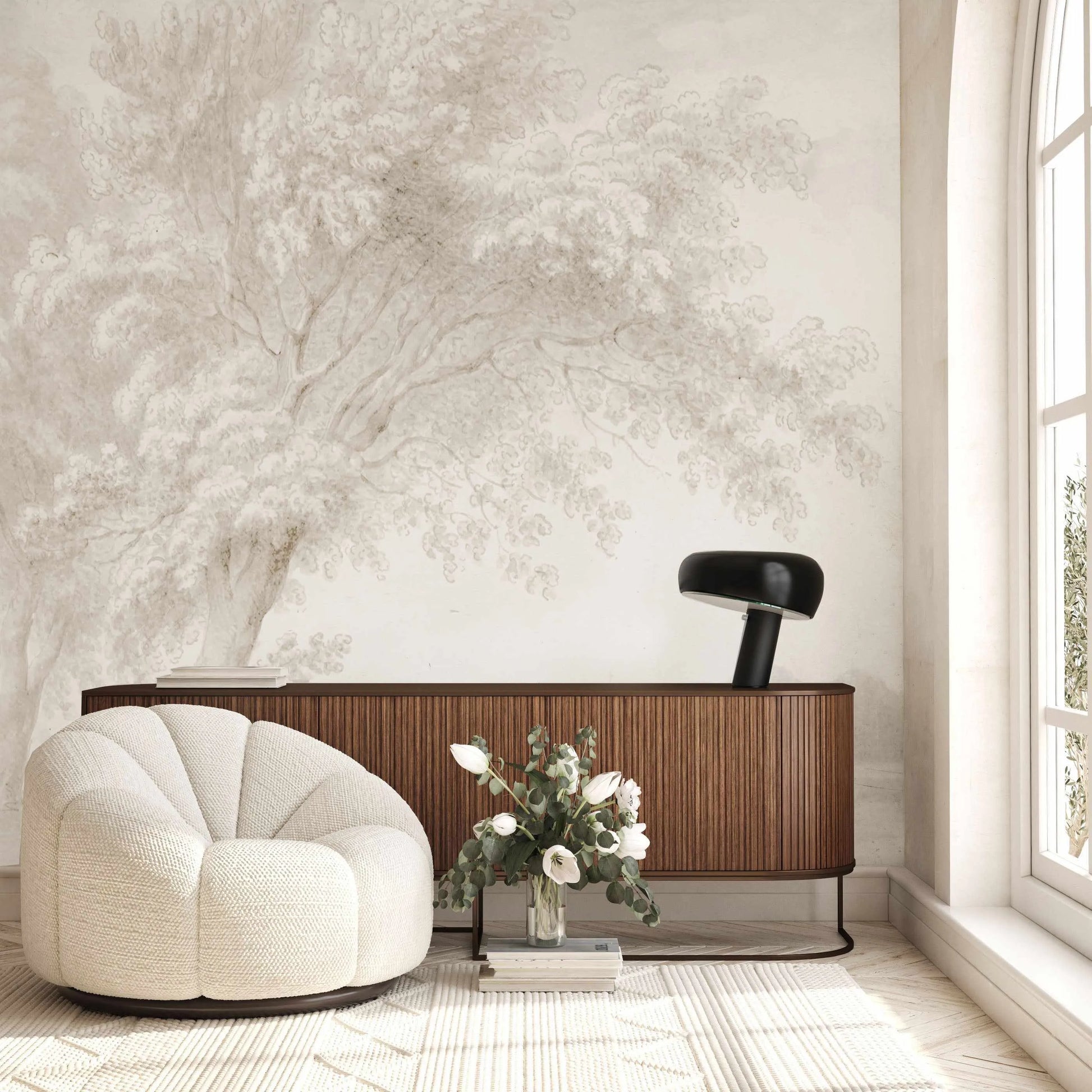 Elm Tree Wallpaper Mural from Olive et Oriel where you can shop wallpaper and artworks online