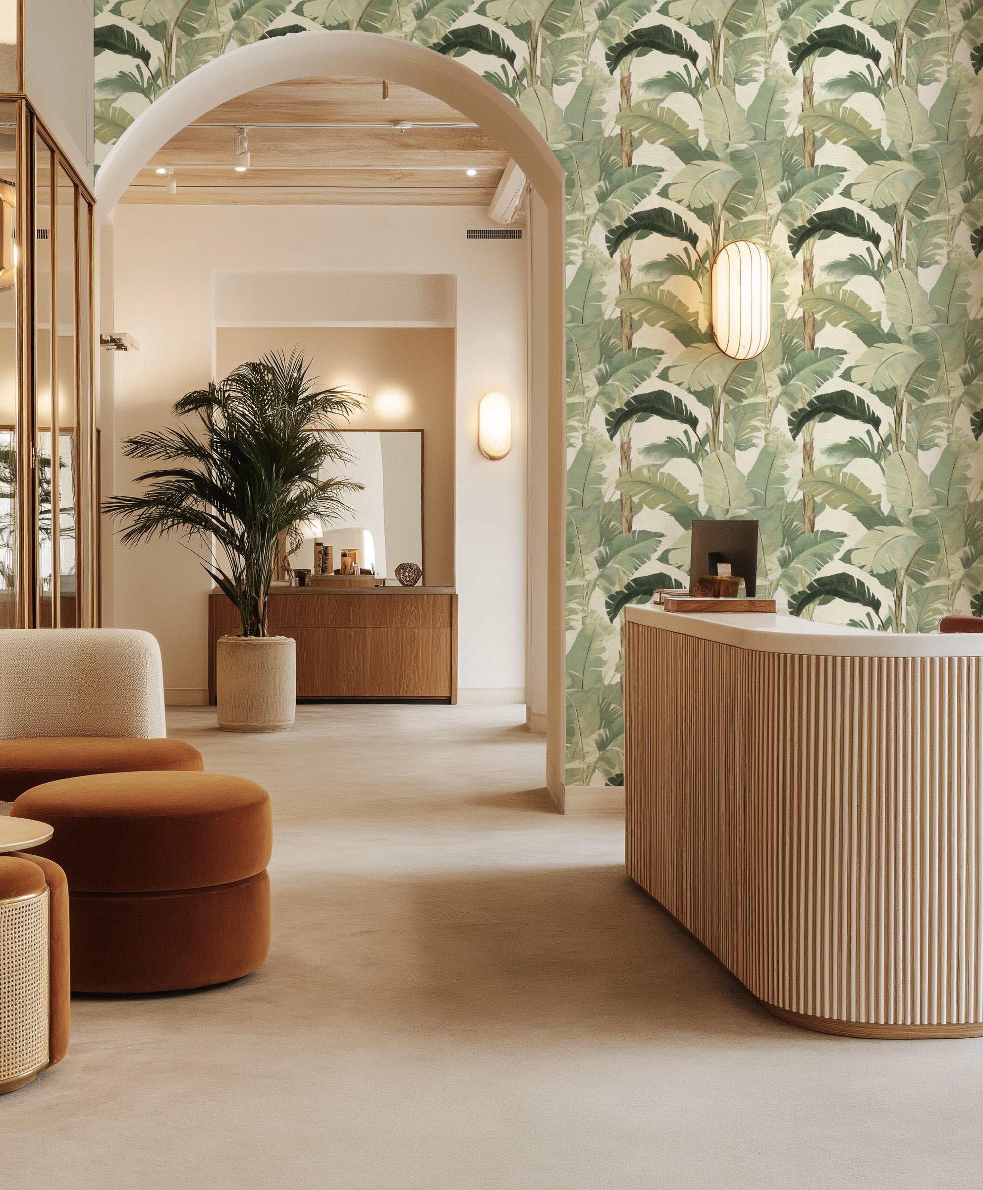 Ember Palms Commercial Vinyl Wallpaper from Olive et Oriel where you can shop wallpaper and artworks online