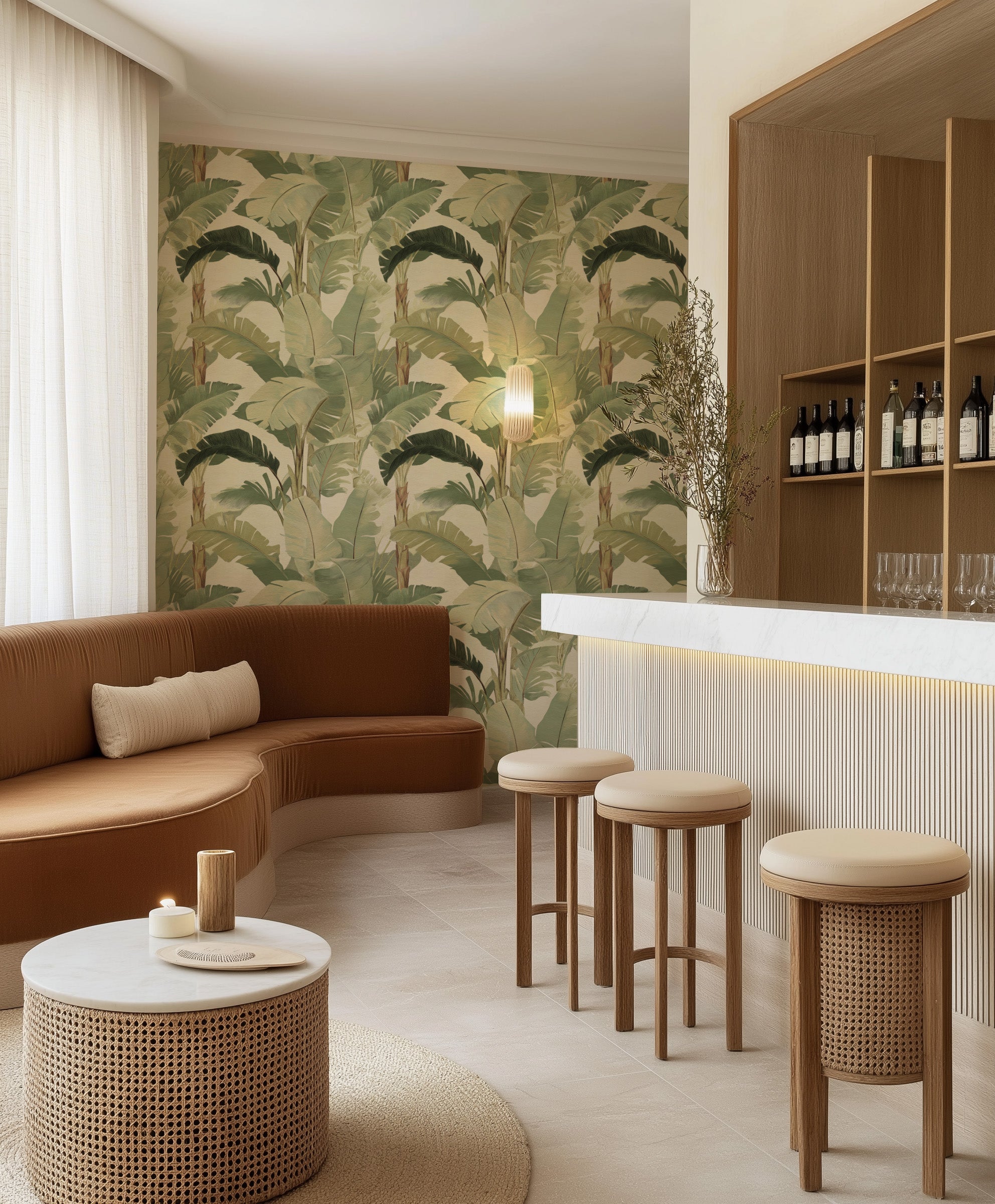 Ember Palms Commercial Vinyl Wallpaper from Olive et Oriel where you can shop wallpaper and artworks online