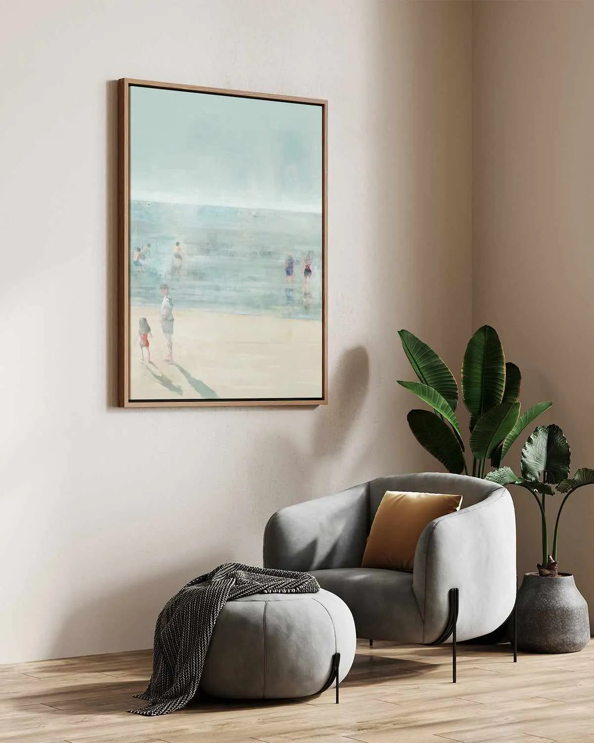 Emerald Beach I | Framed Canvas Art Print from Olive et Oriel where you can shop wallpaper and artworks online